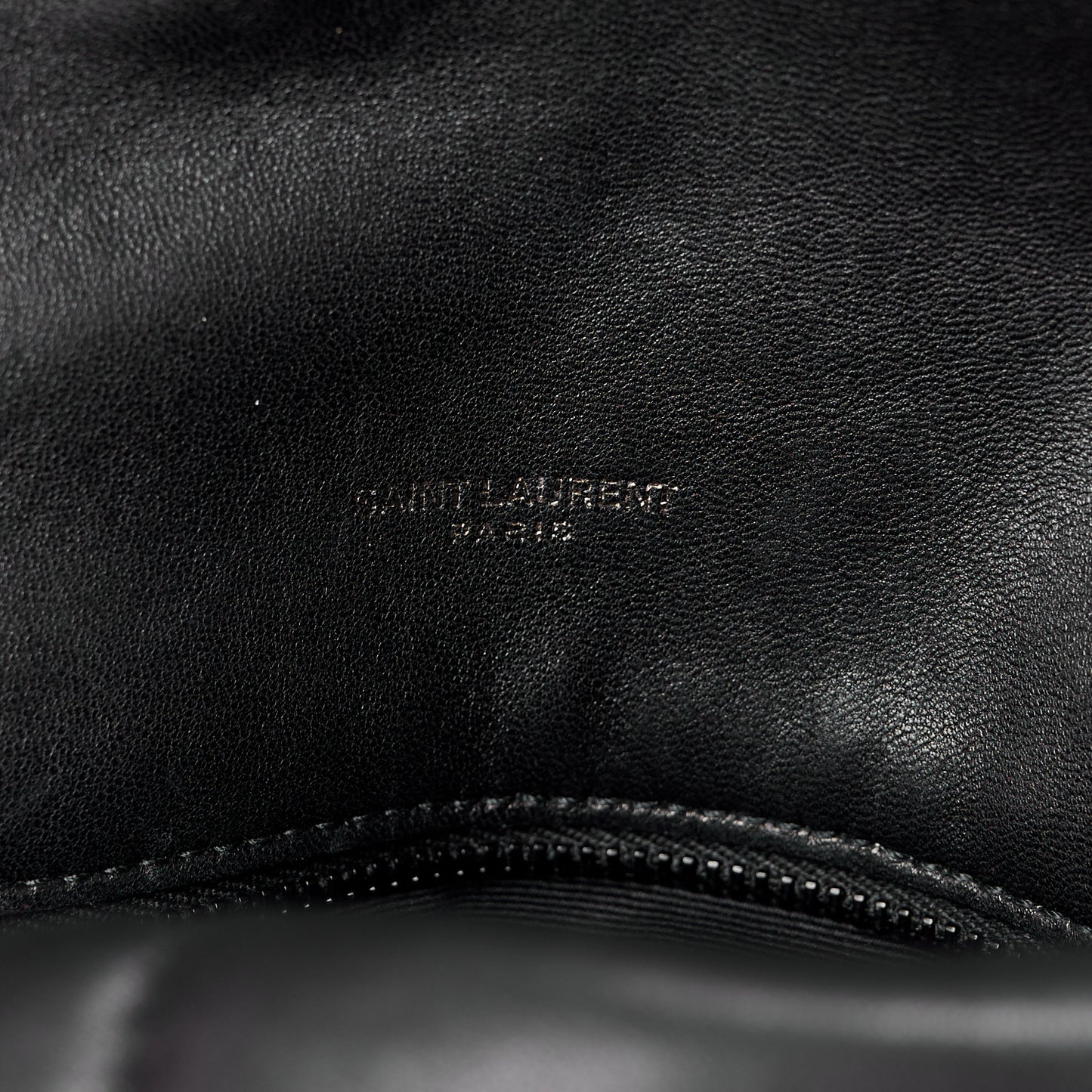 Lambskin Quilted Monogram Monochrome Medium Loulou Puffer Chain Satchel Black