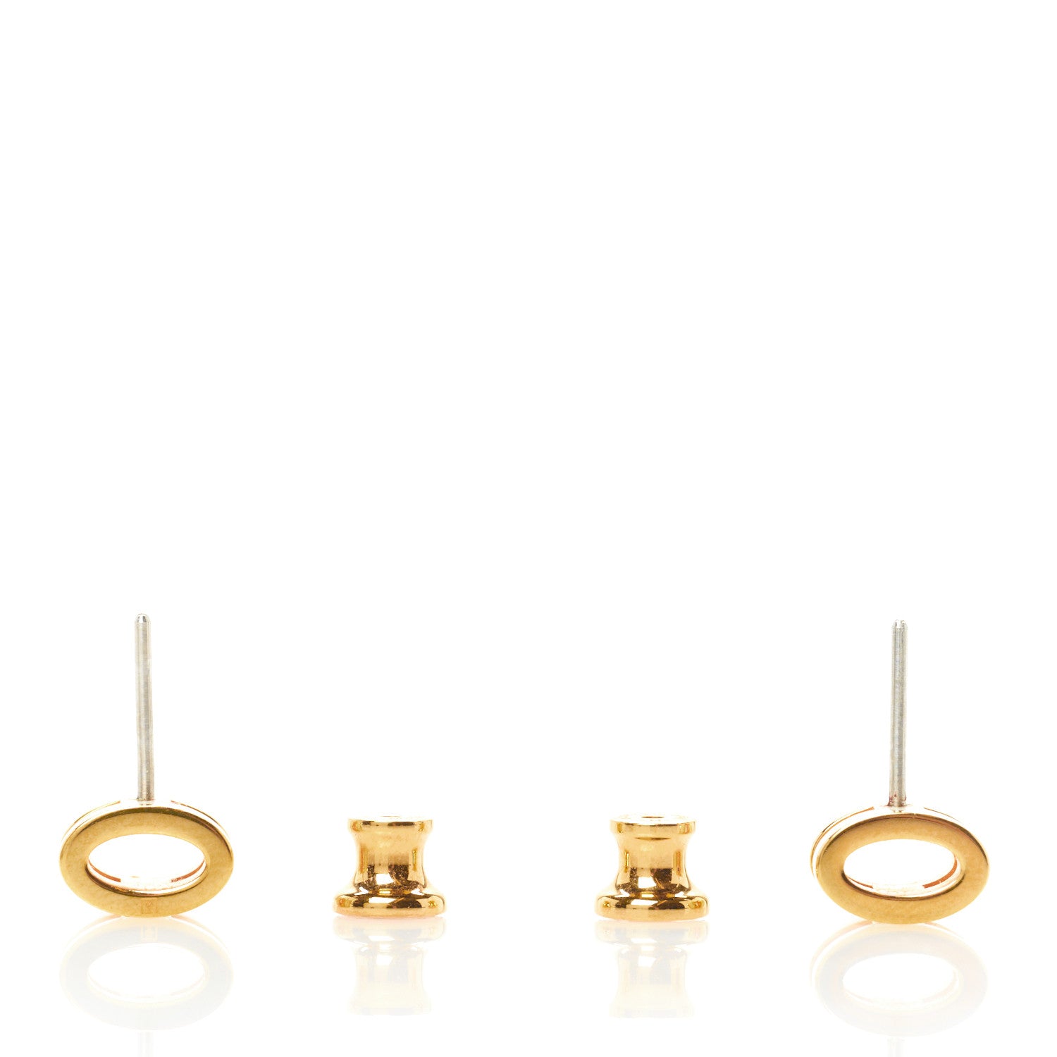 Hermes Gold Lacquered Mini Pop H Earrings White 2 of 4