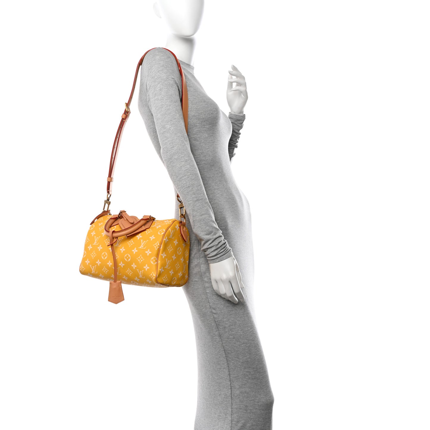 Calfskin Monogram Speedy P9 Bandouliere 25 Jaune Mat