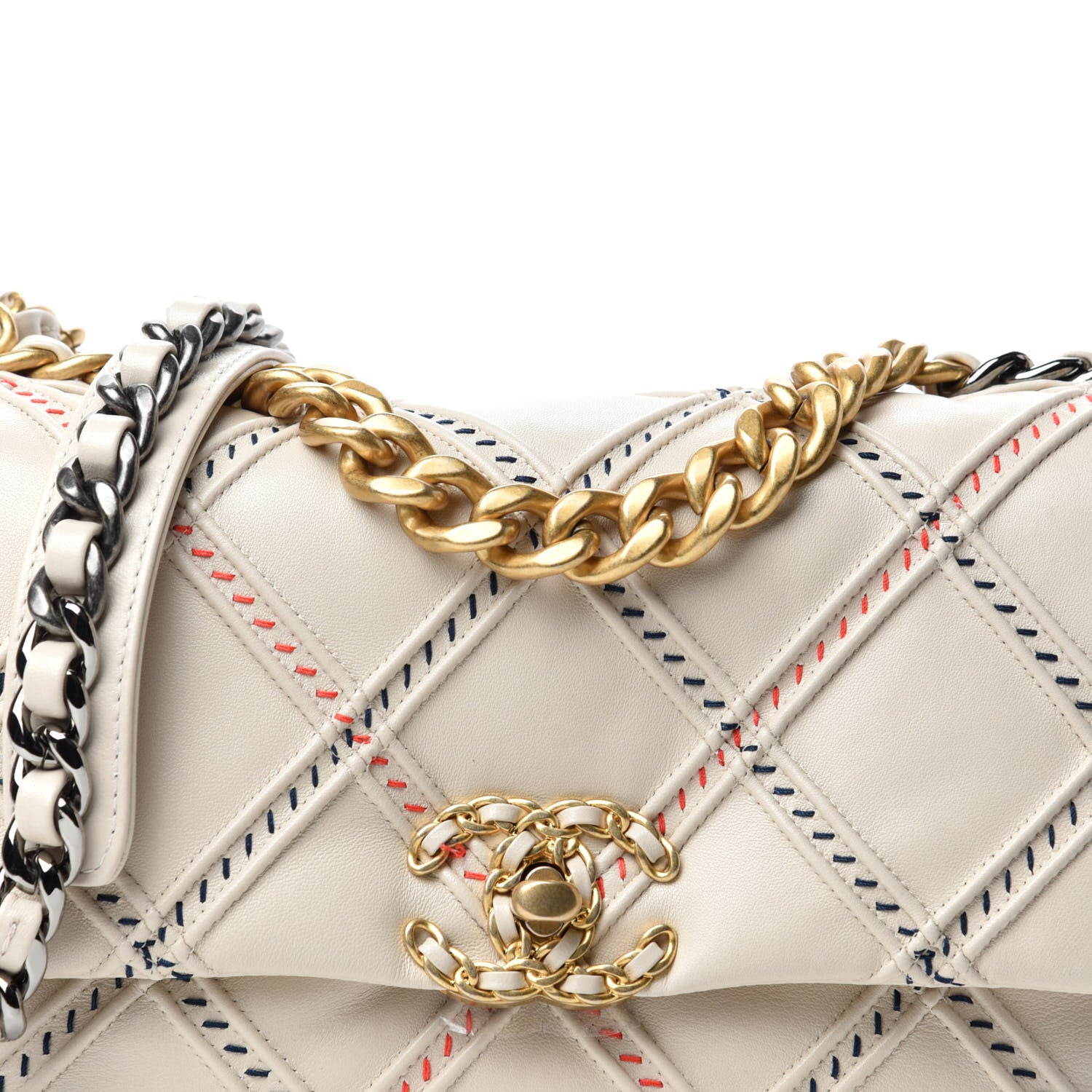 Chanel Lambskin Mixed Fibers Quilted Medium 19 Flap Beige 10 of 11