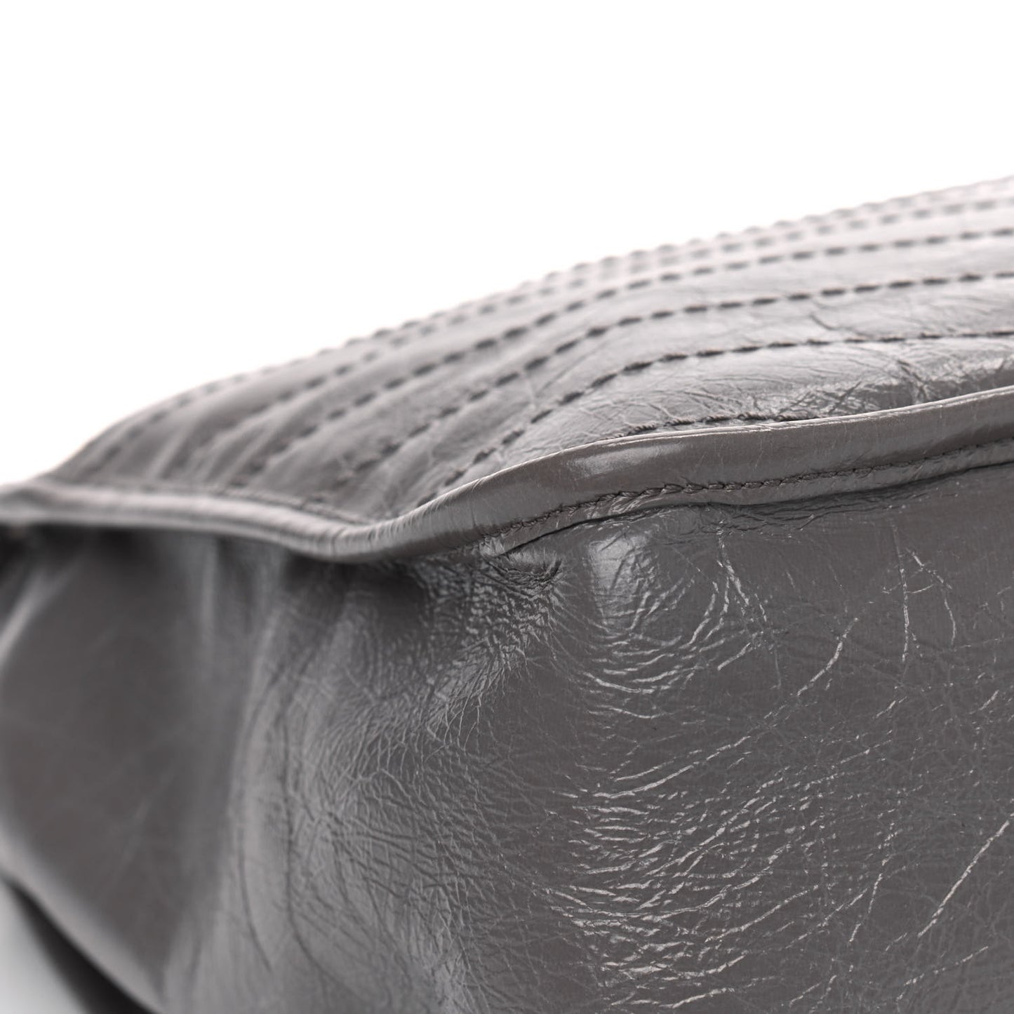 Crinkled Calfskin Matelasse Monogram Large Niki Chain Satchel Fog
