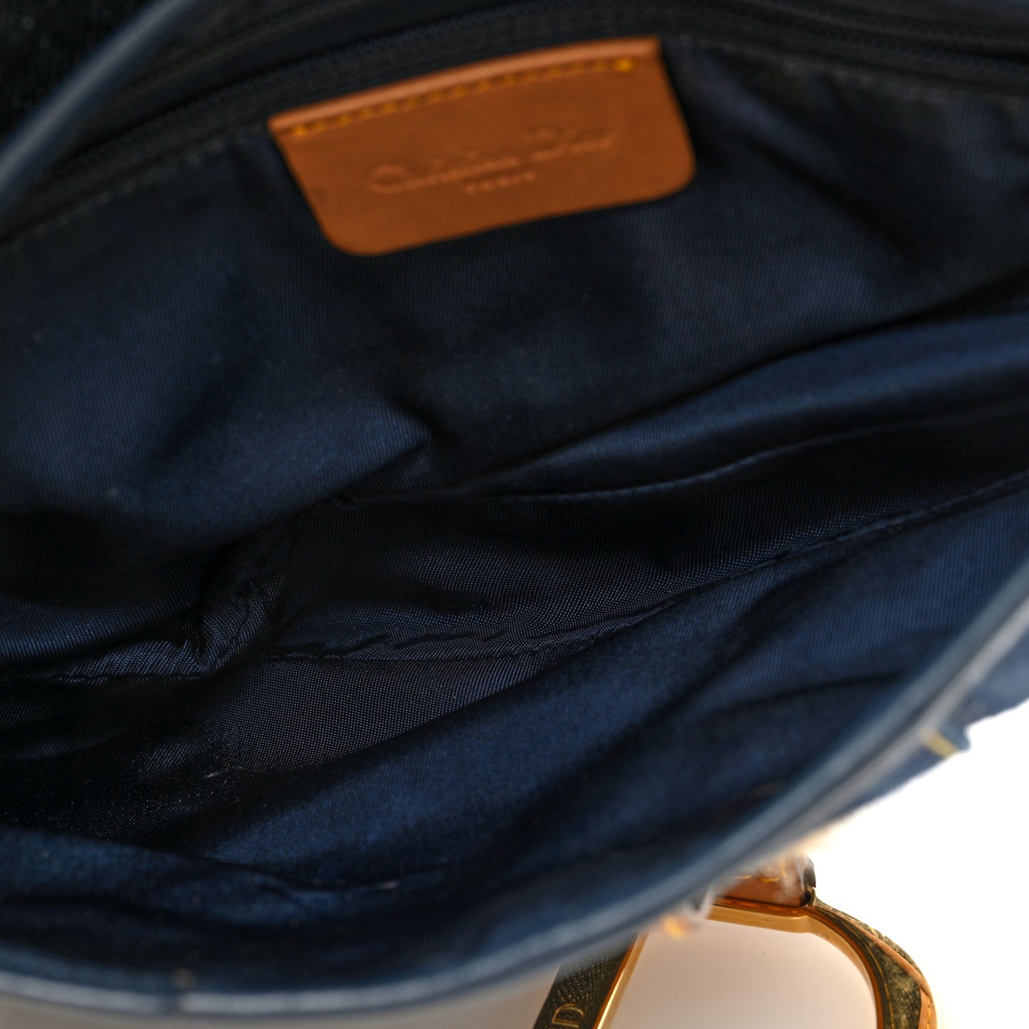 Denim Calfskin Saddle Bag Blue