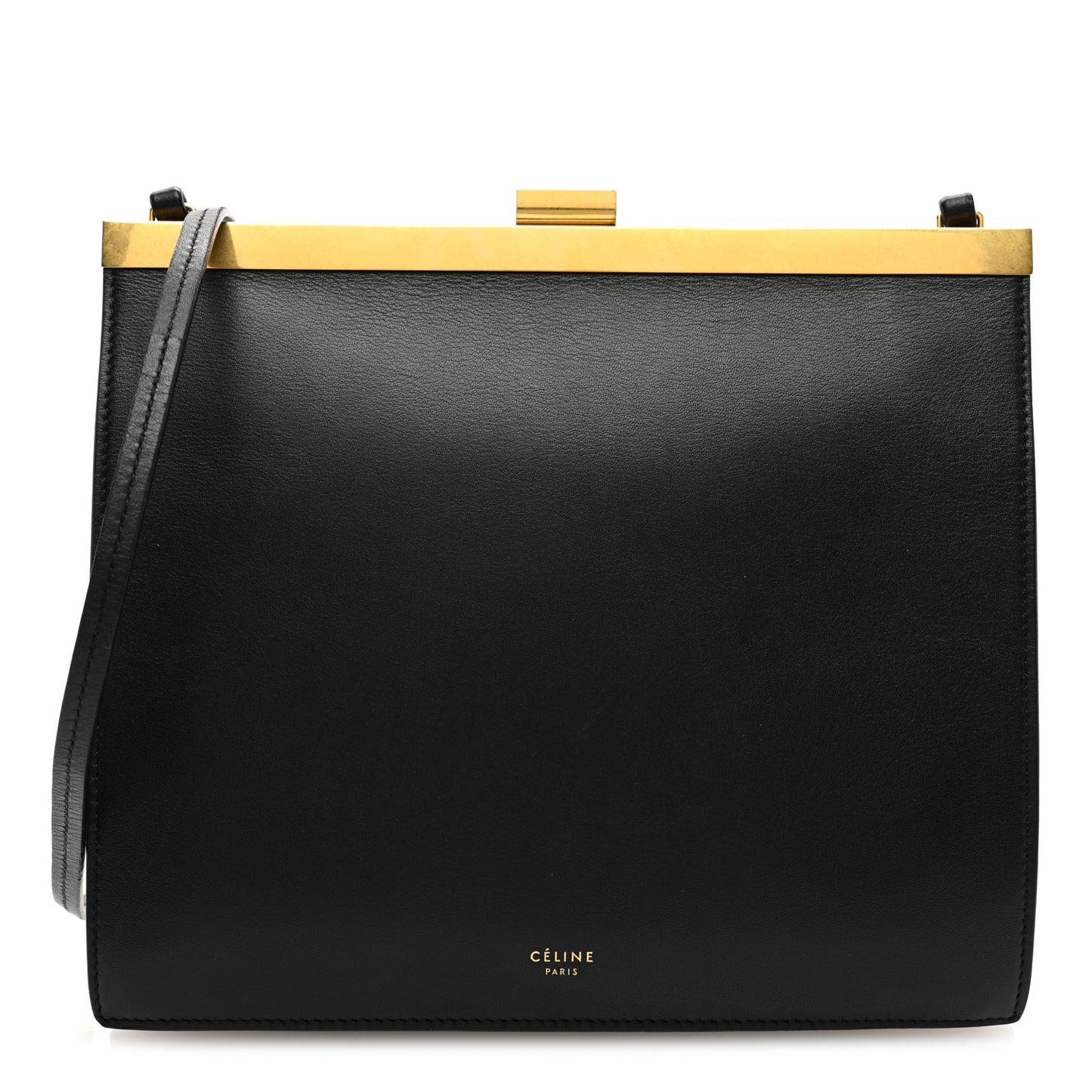 Smooth Calfskin Mini Clasp Bag Black