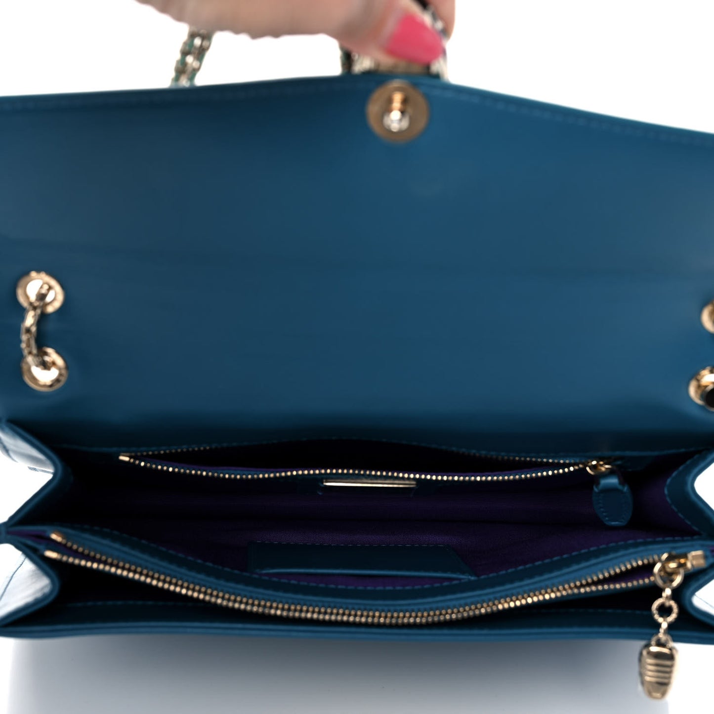 Calfskin Galuchat Serpenti Forever Shoulder Bag Blue