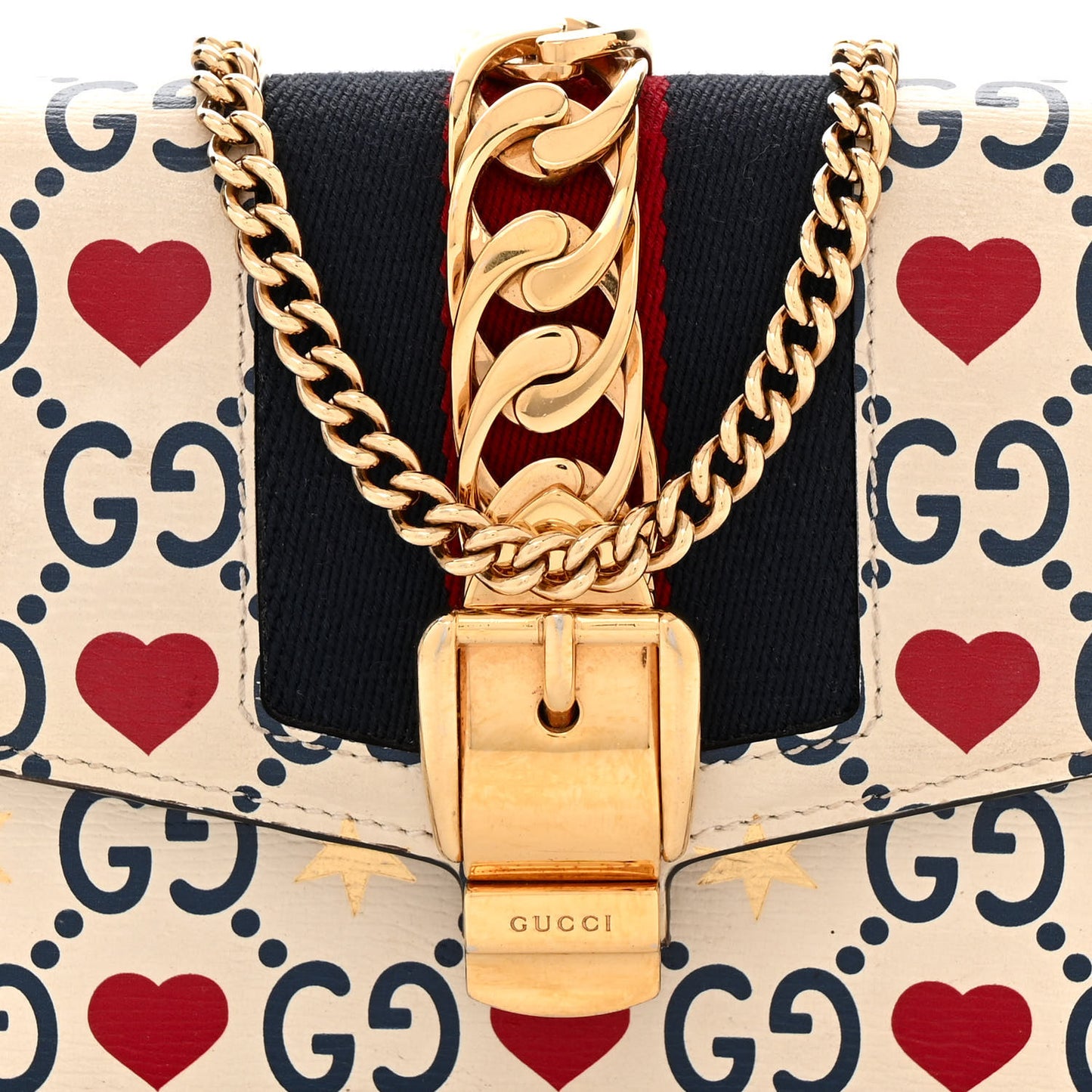 Textured Calfskin Valentine's Day Super Mini Sylvie Chain Shoulder Bag Ivory