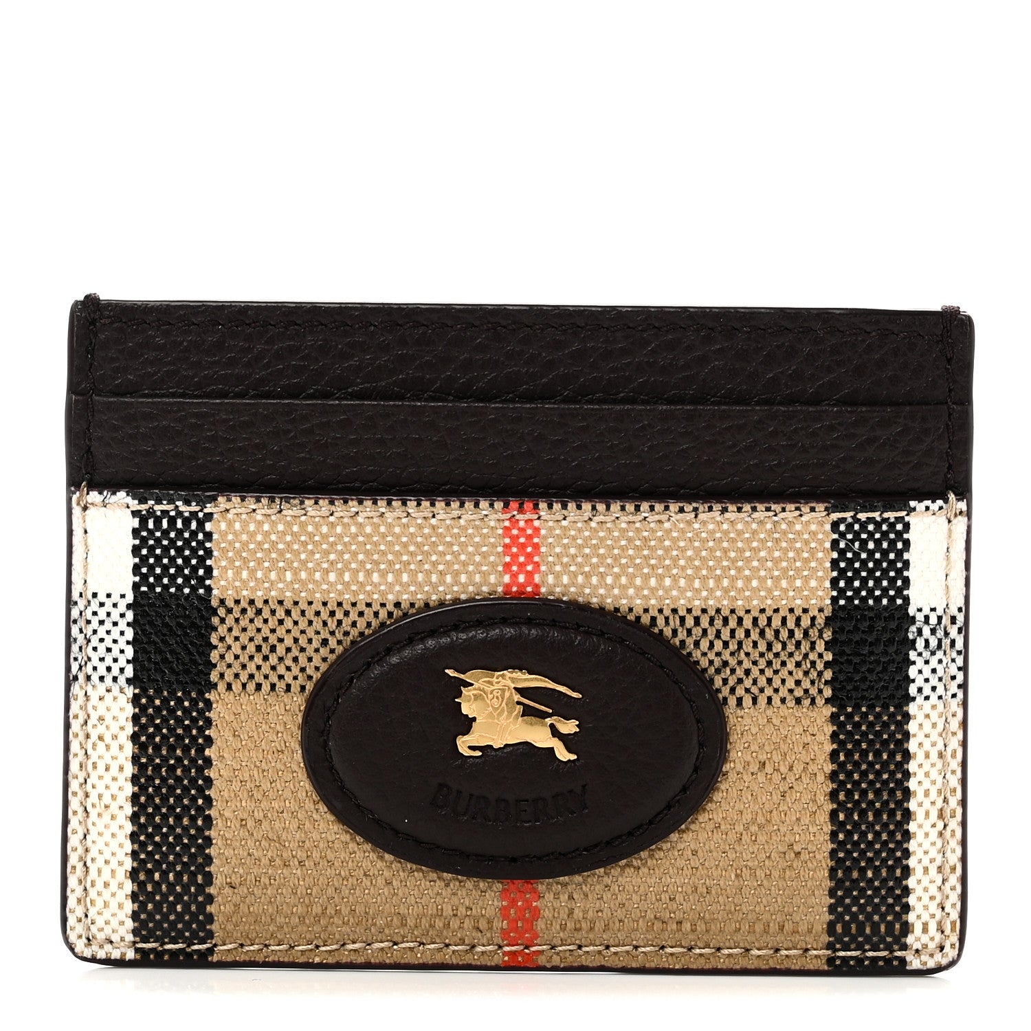 Burberry Grained Calfskin Jacquard Woven Vintage Check Highlands