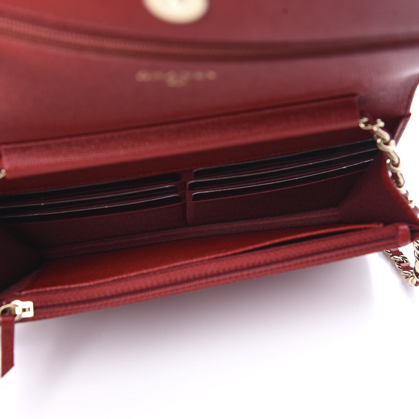 Caviar Quilted Vintage Mademoiselle Wallet On Chain WOC Red