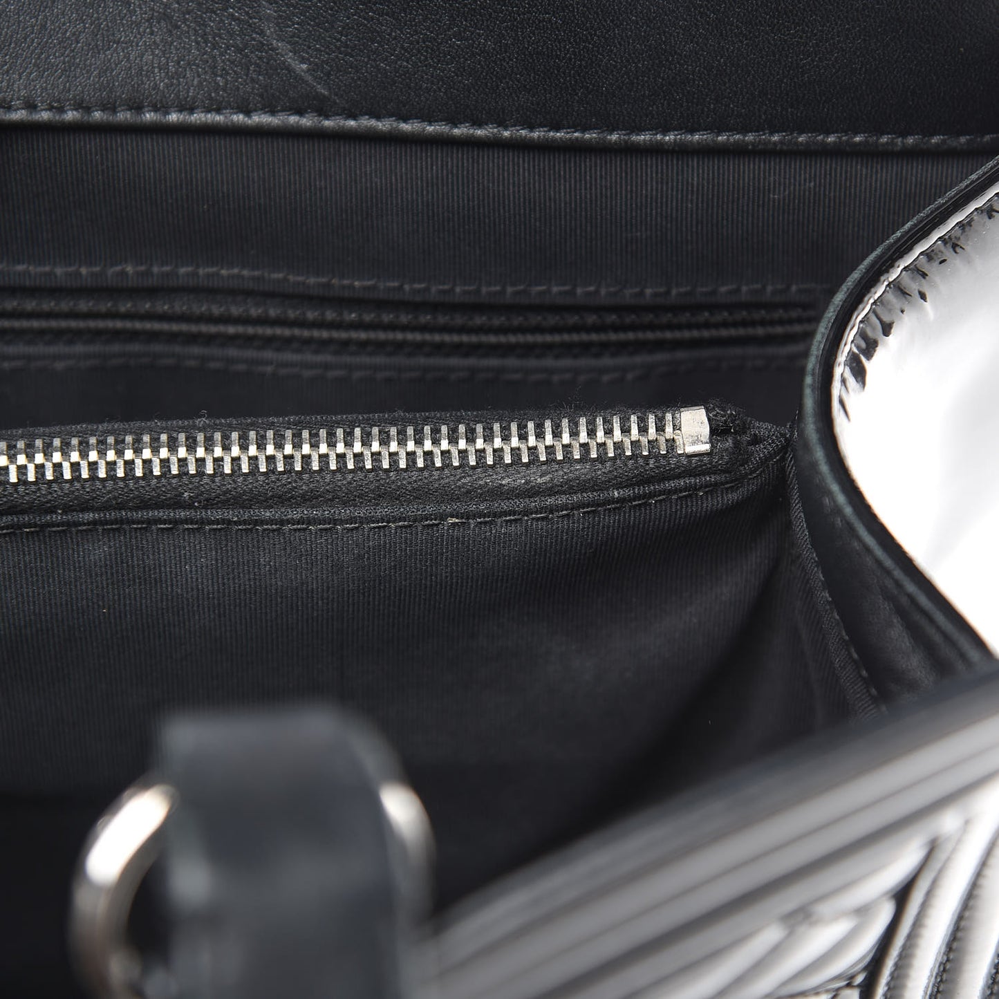 Patent Calfskin Quilted Plexiglass Boy Shopping Tote Black