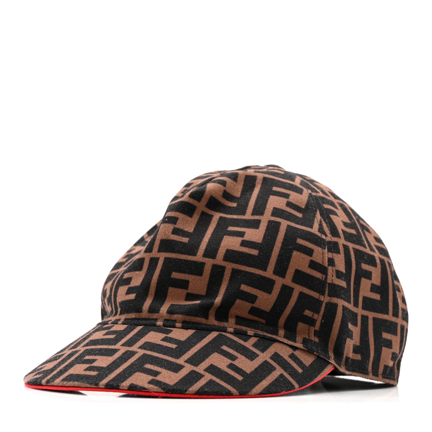 Fendi Canvas FF Reloaded Baseball Hat Tobacco Red 1812191