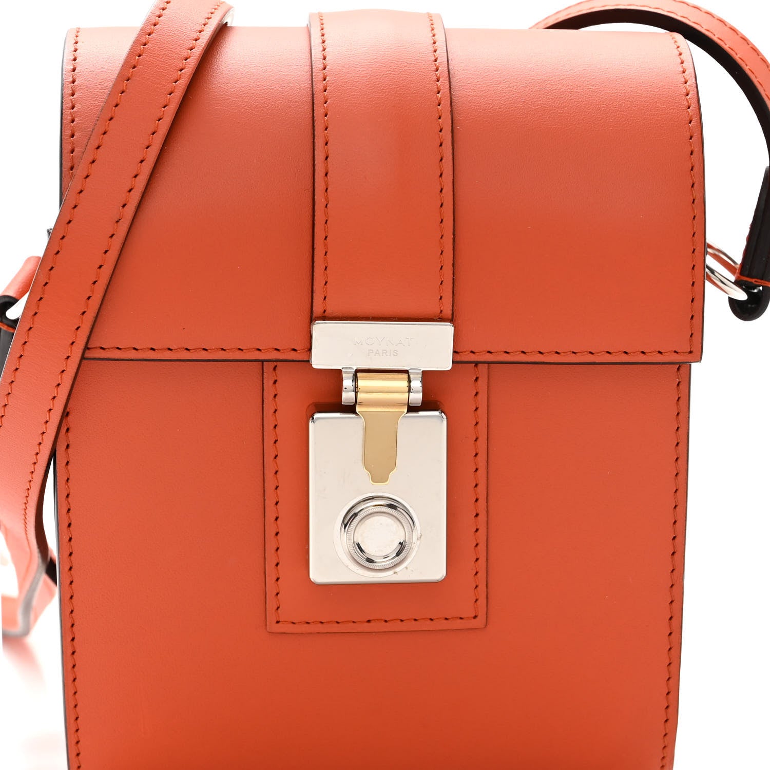 Moynat Box Calfskin Cabotine Orange 7 of 9