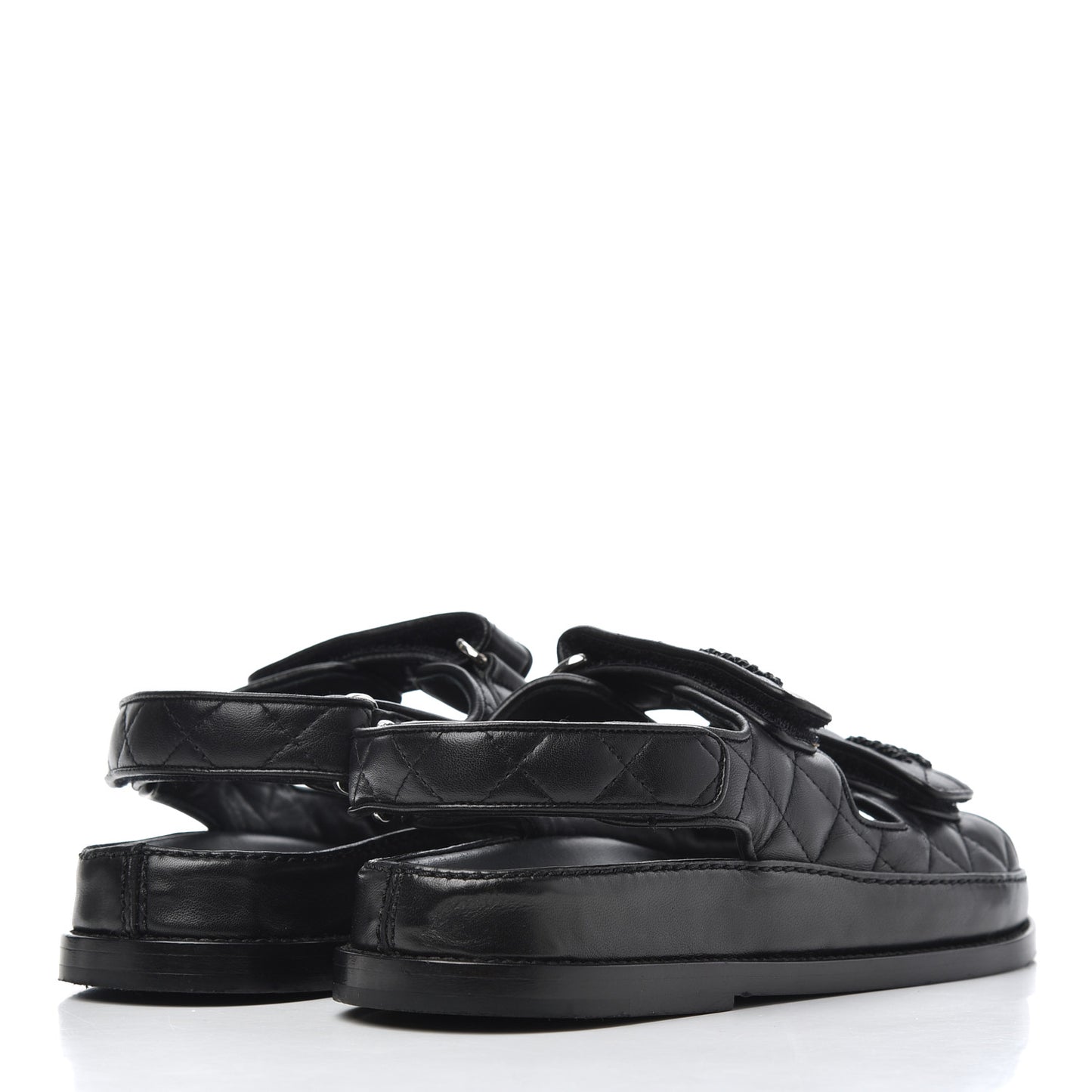 Lambskin Velcro Dad Sandals 36.5 Black