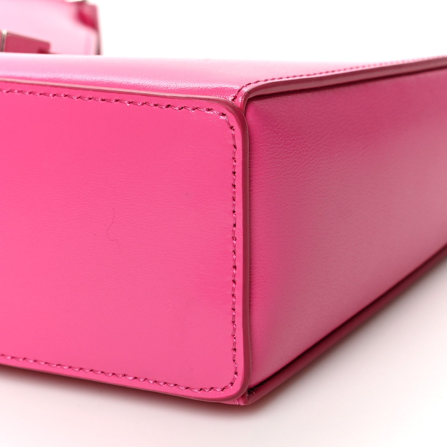 Box Calfskin Mini Cut Out Shoulder Bag Neon Pink
