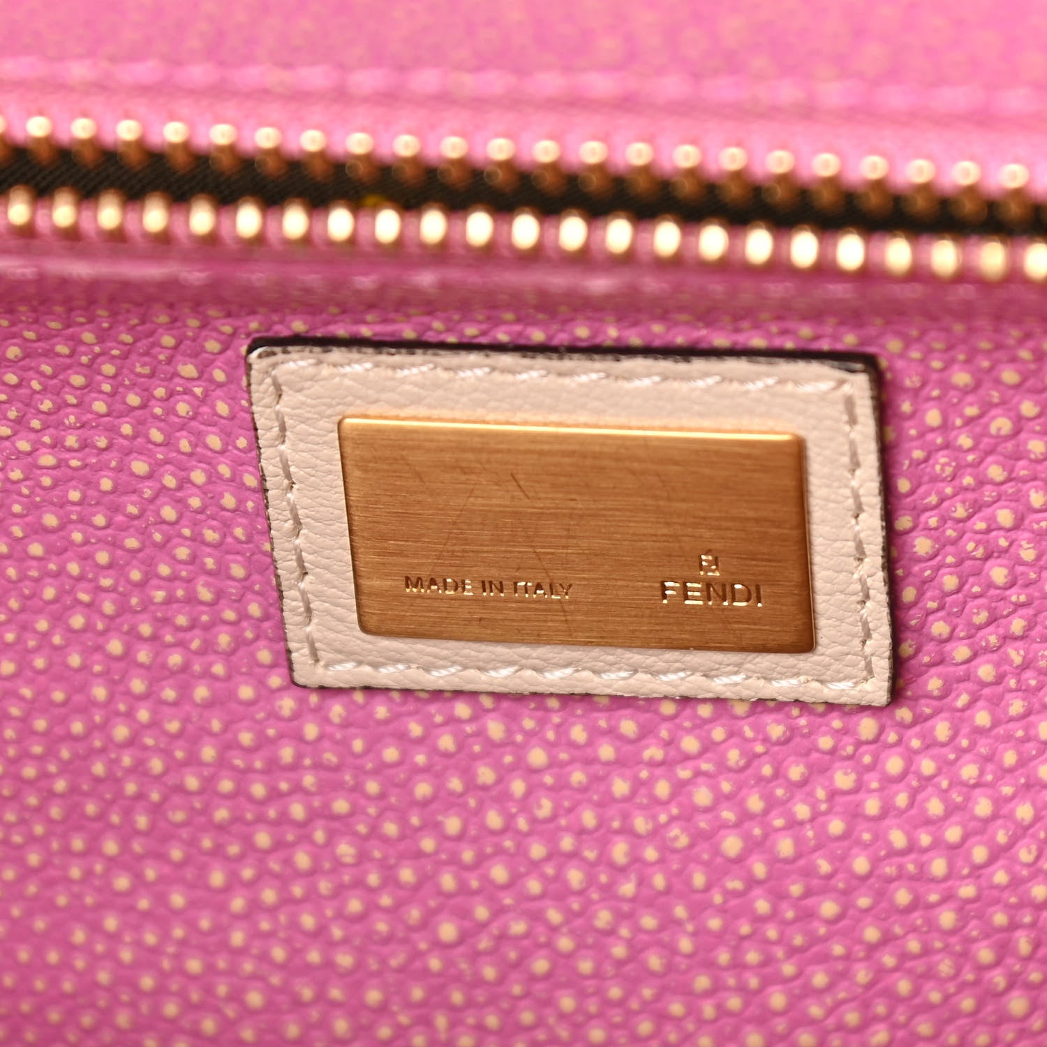 Fendi Goatskin Stingray Large Peekaboo Iconic Satchel White Pink 6 of 10