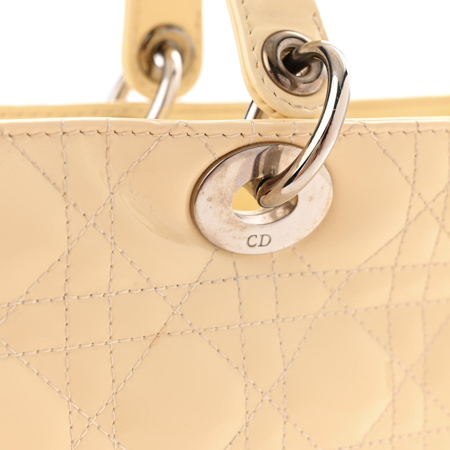 Patent Cannage Large Lady Dior White