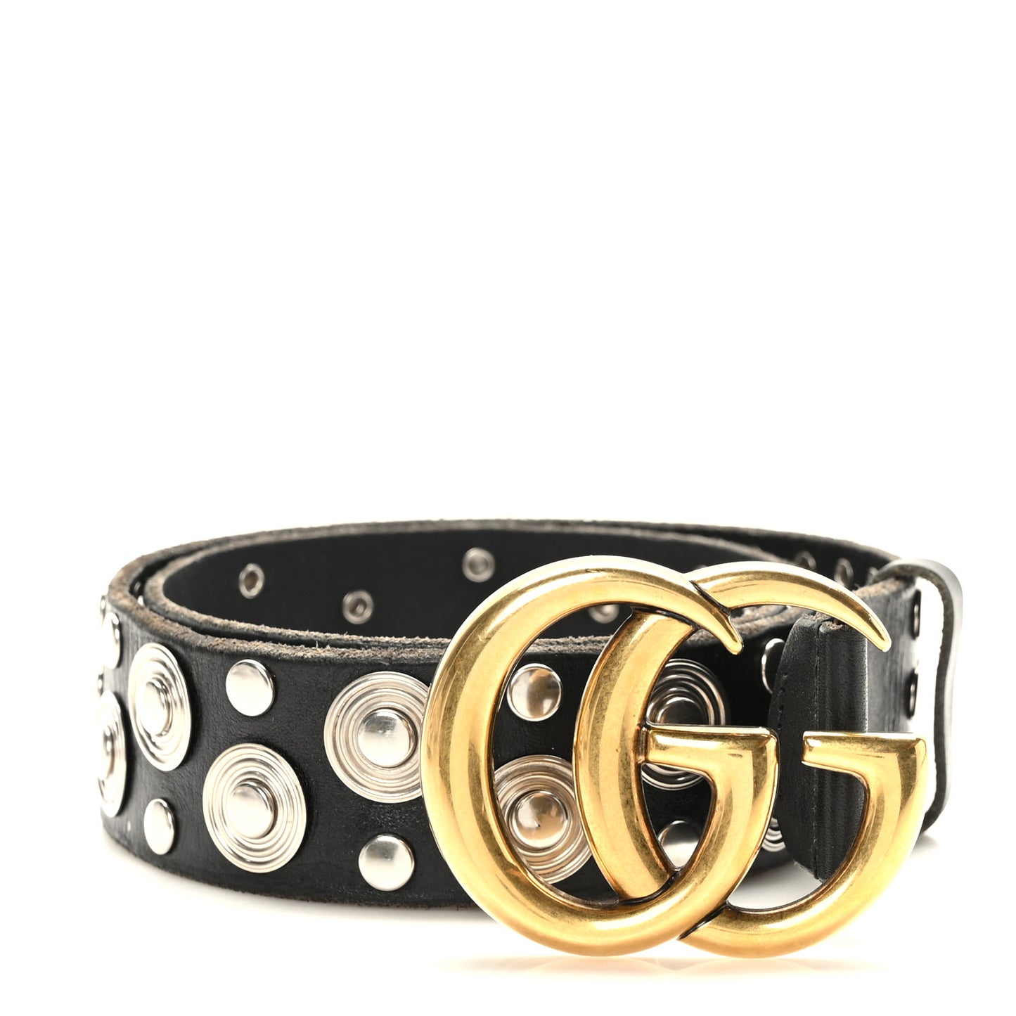 Calfskin Studded Double G 40mm Belt 80 32 Black