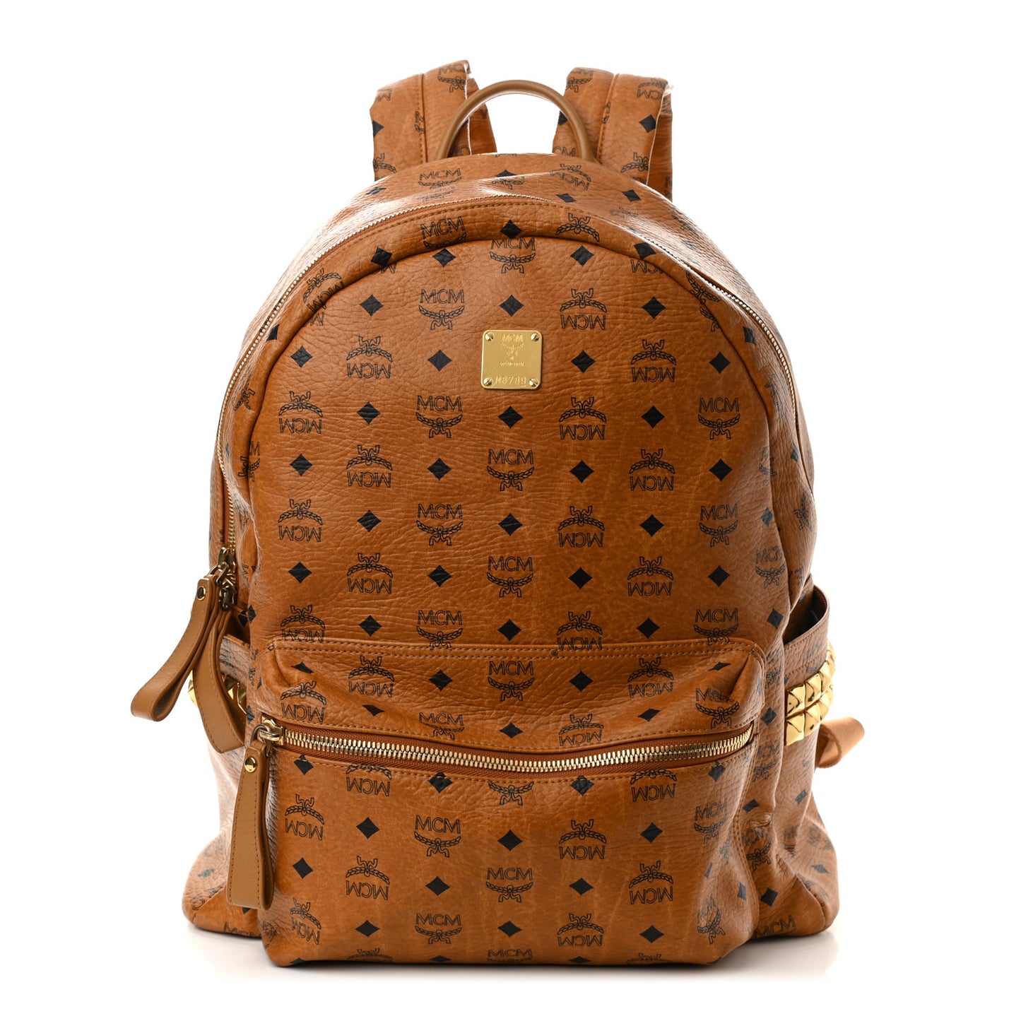 Visetos Large Side Studs Stark Backpack Cognac
