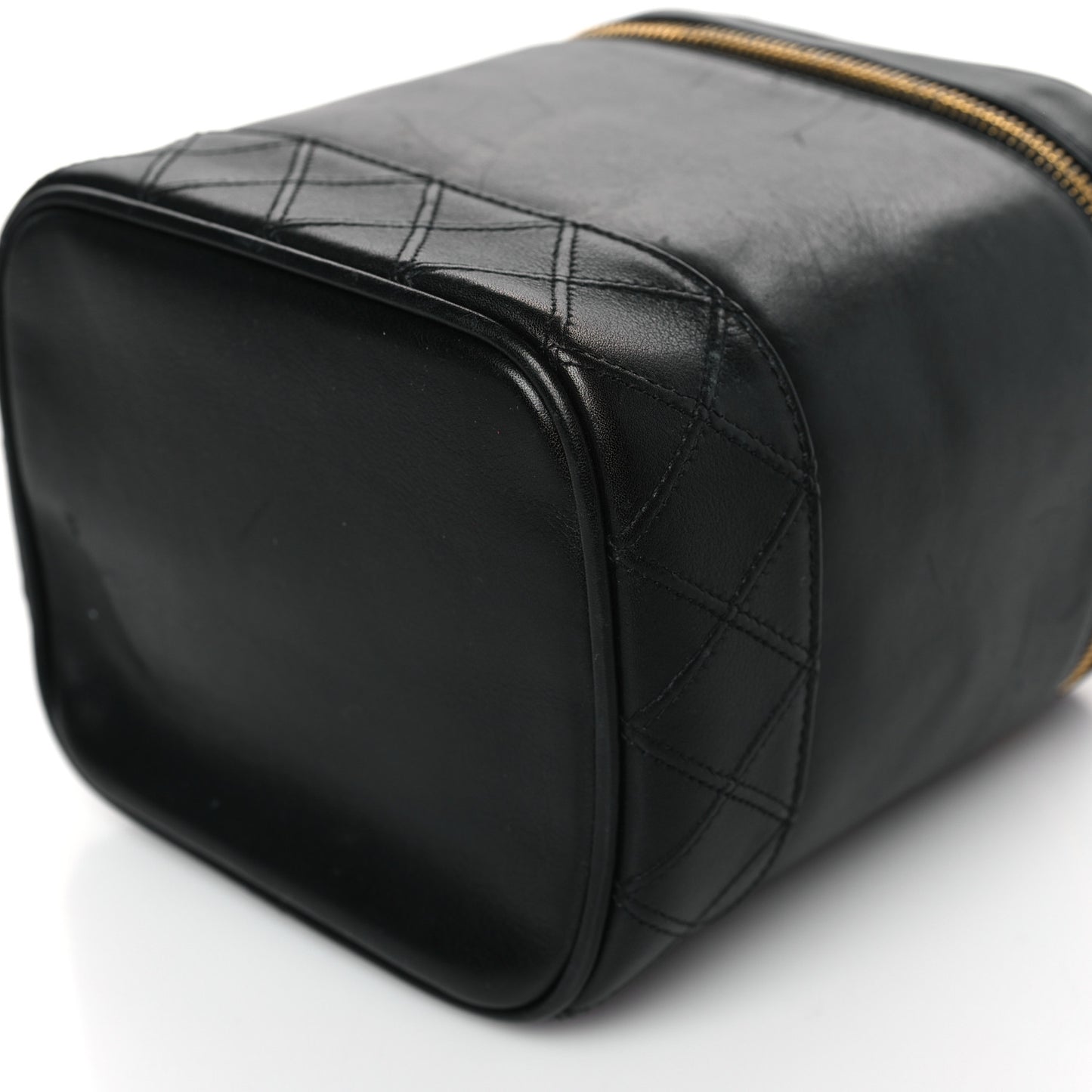 Lambskin Vanity Cosmetic Bag Black