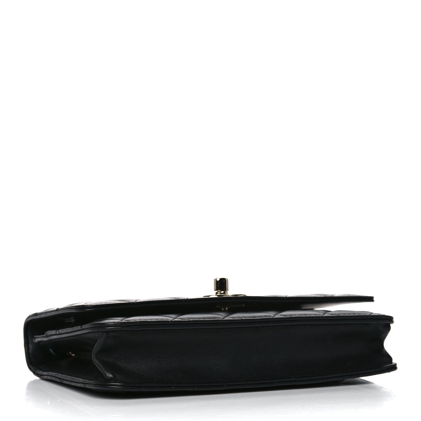 Lambskin Quilted Trendy CC Wallet On Chain WOC Black