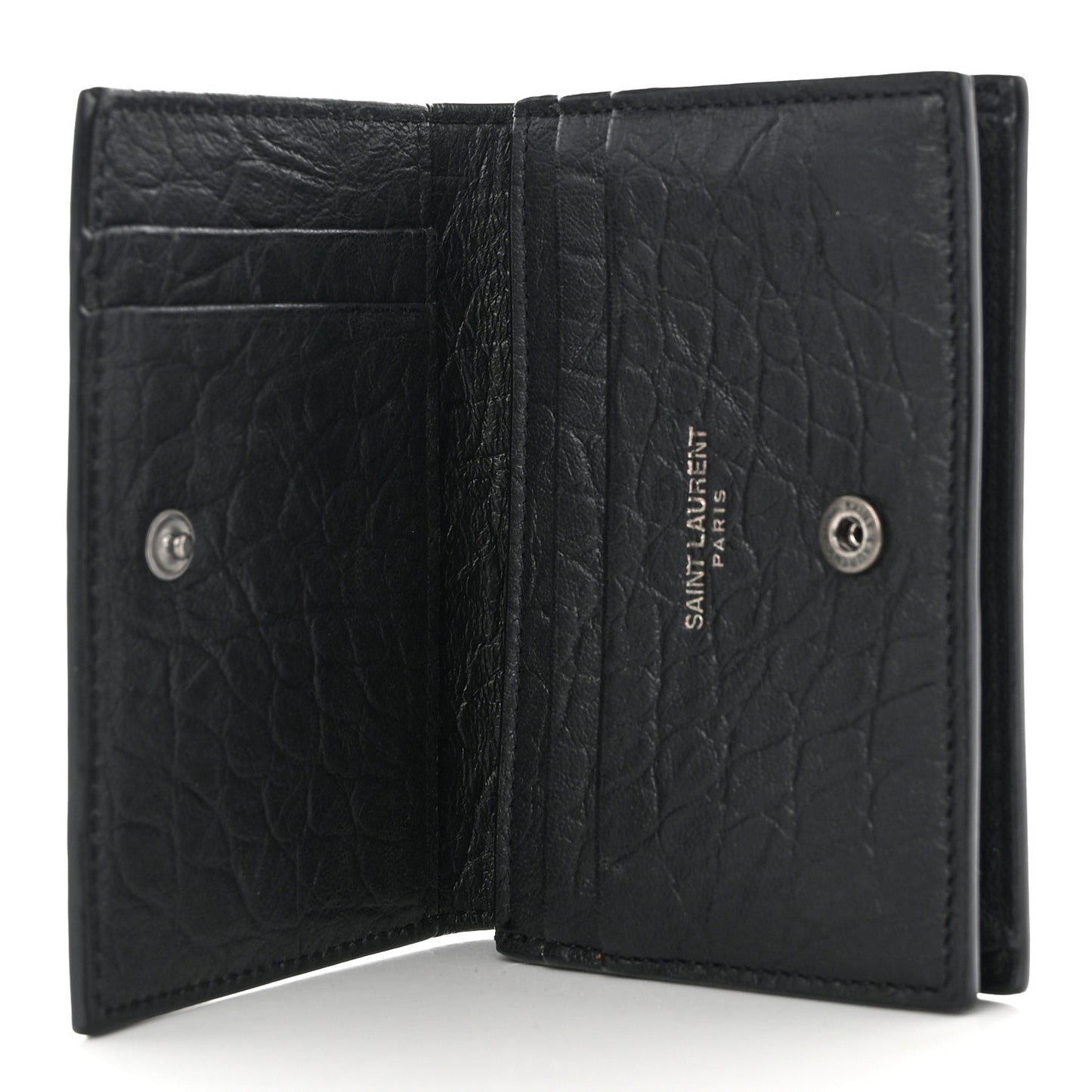 Calfskin Crocodile Embossed Monogram Monochrome Business Card Holder Black