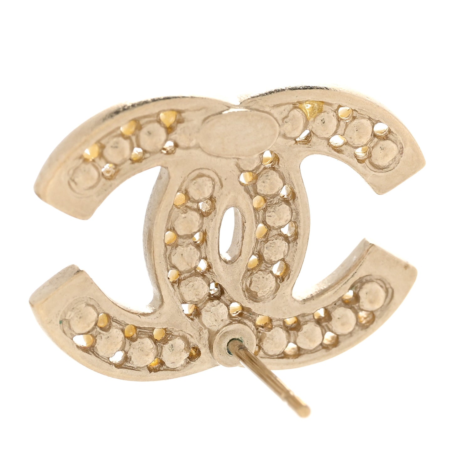 Pearl CC Stud Earrings Gold
