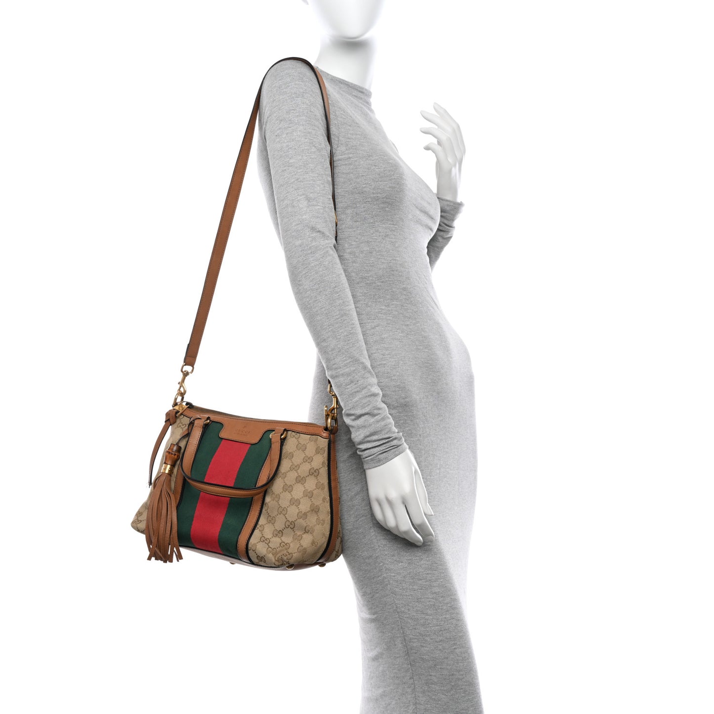 Monogram Web Rania Top Handle Bag Natural