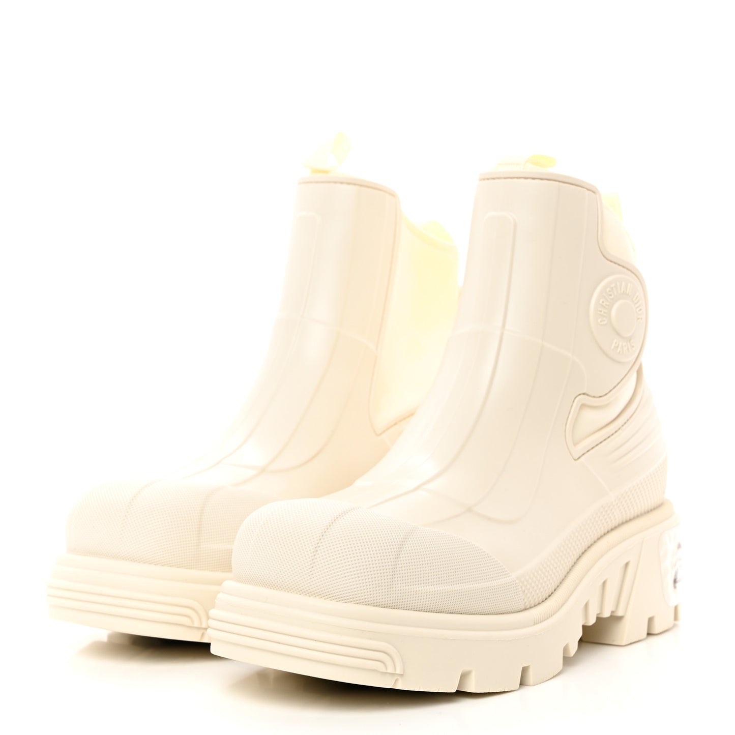 Neoprene Rubber Dior Genesis 30mm Ankle Boots 37 Off White