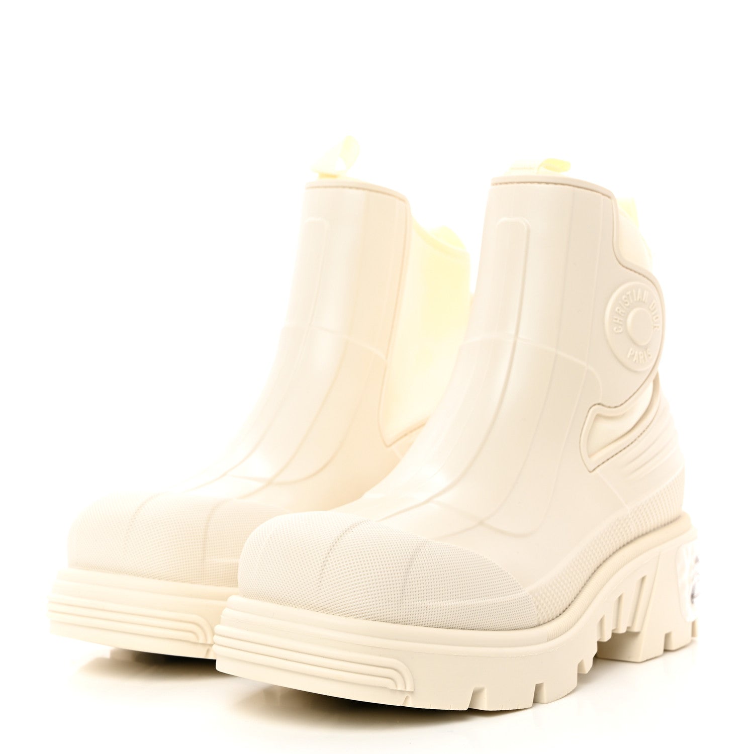 Christian Dior Neoprene Rubber Dior Genesis 30mm Ankle Boots 37 Off White 3 of 8