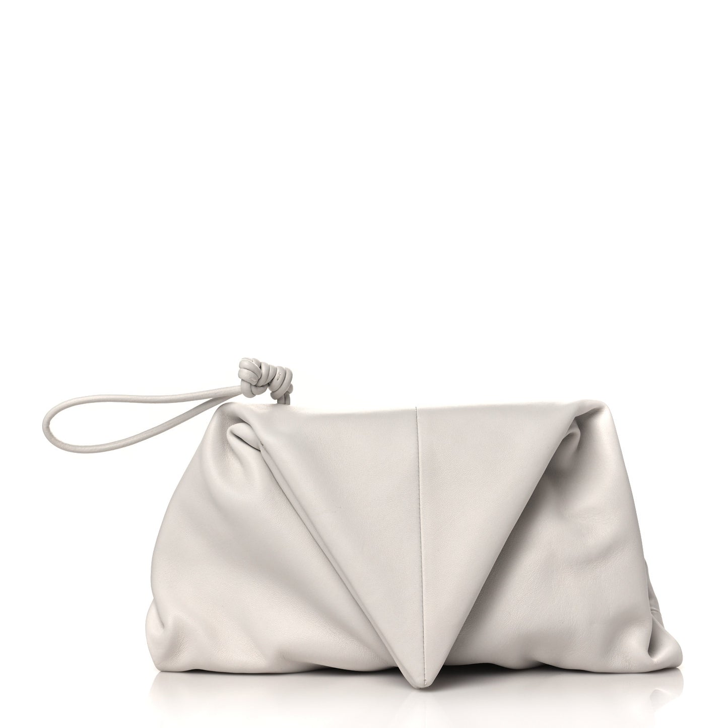 Lambskin BV Trine Clutch Bianco