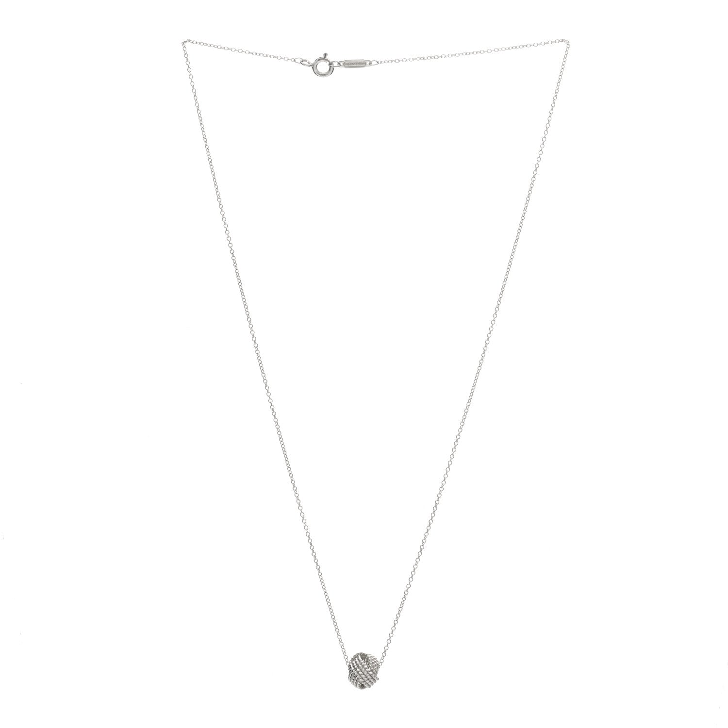 Tiffany Sterling Silver Twist Knot Pendant Necklace 2 of 3