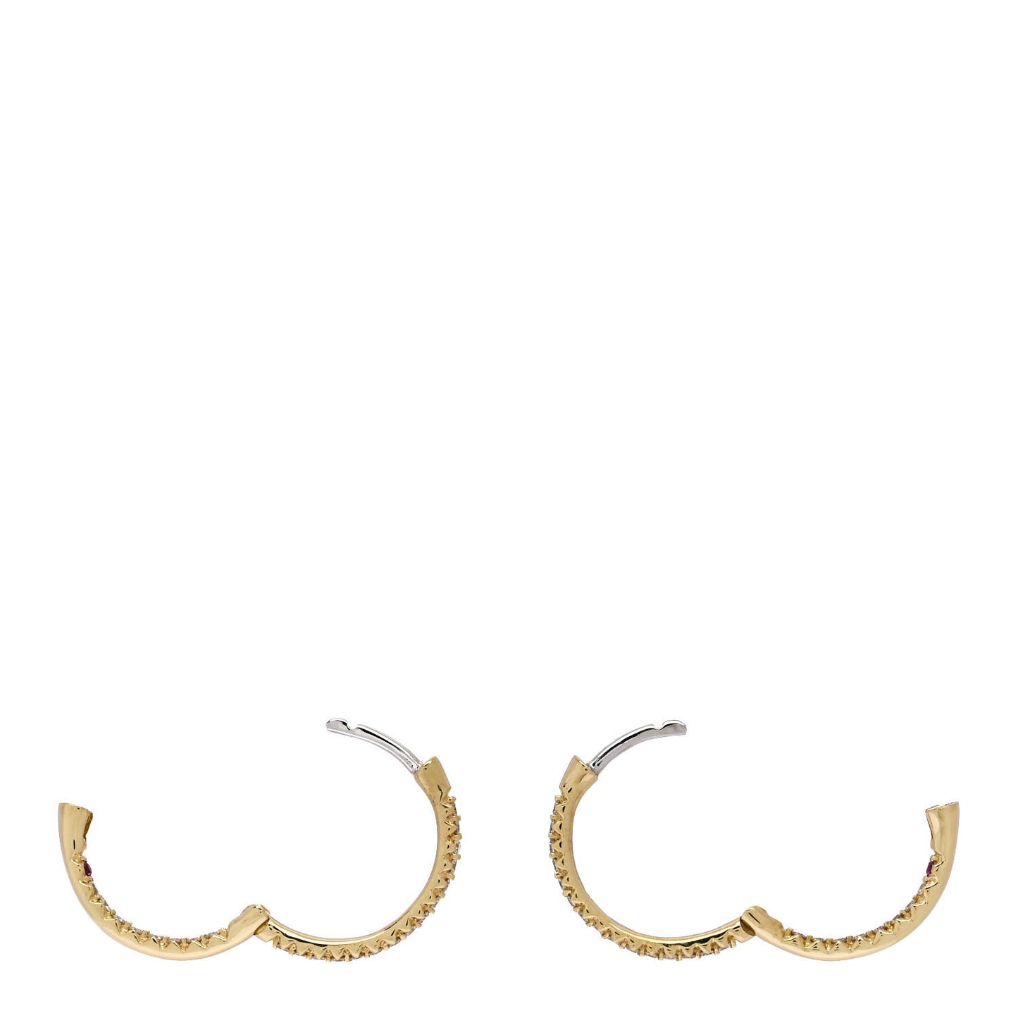 18K Yellow Gold Diamond XS Hoop Earrings