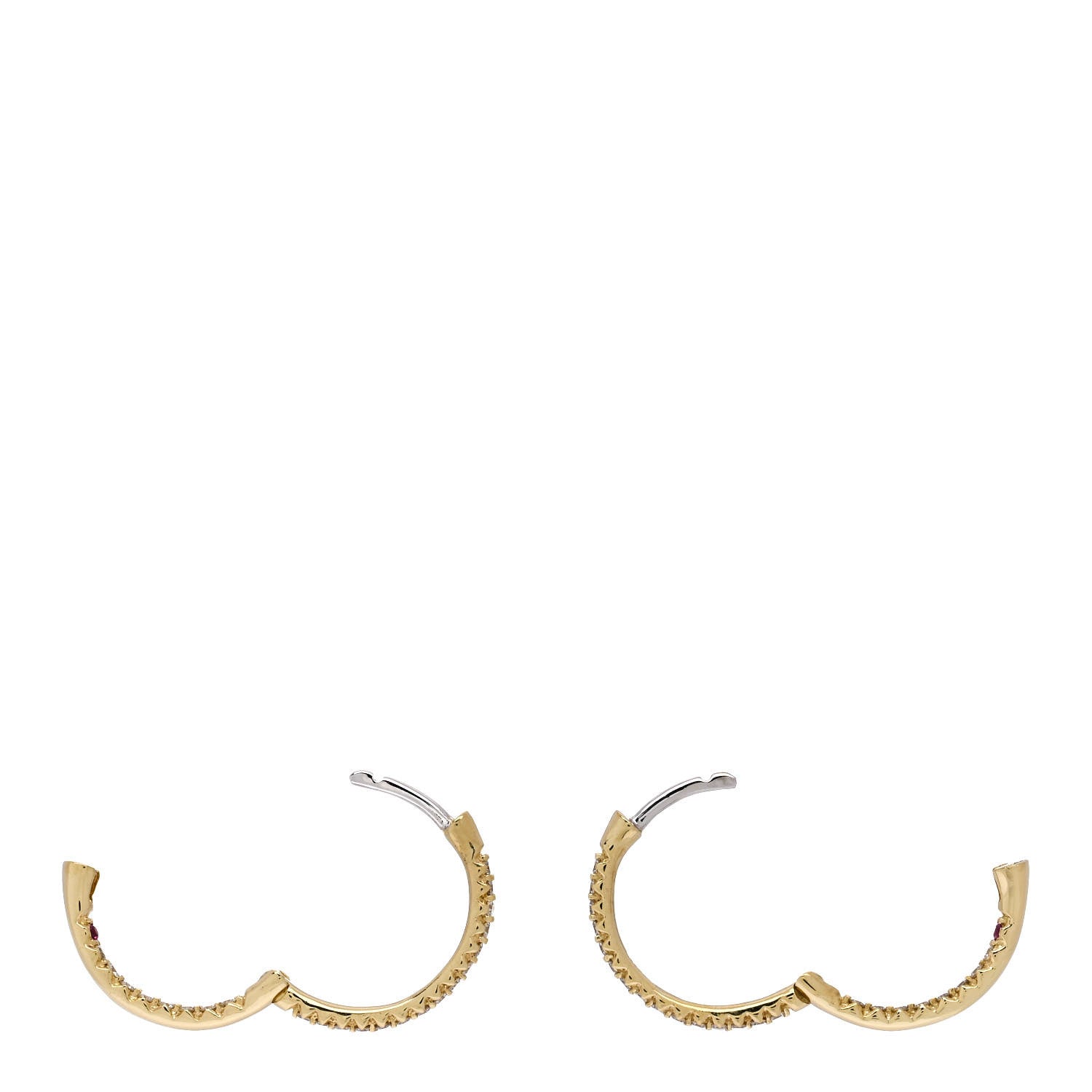 Roberto Coin 18K Yellow Gold Diamond XS Hoop Earrings 3 of 5