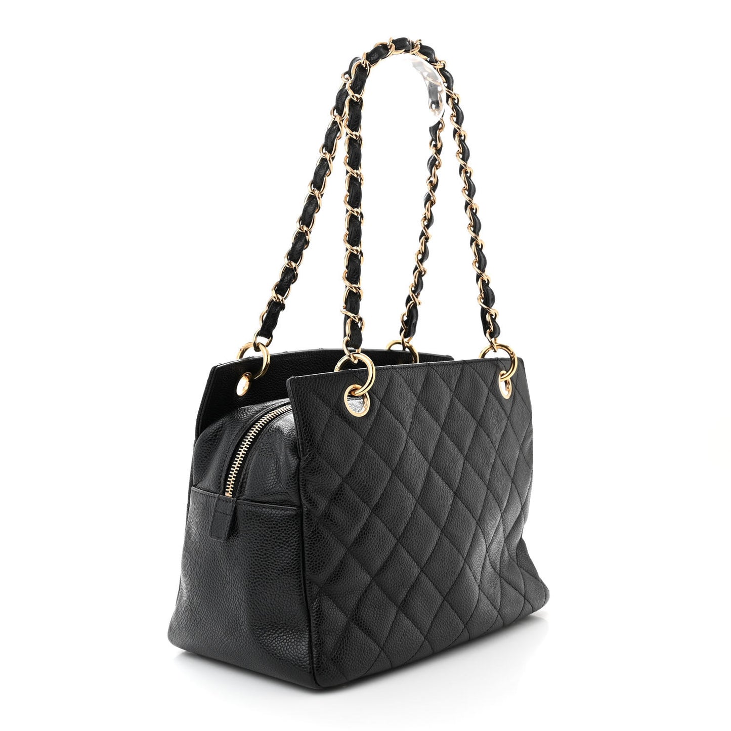 Caviar Quilted Petit Timeless Tote PTT Black