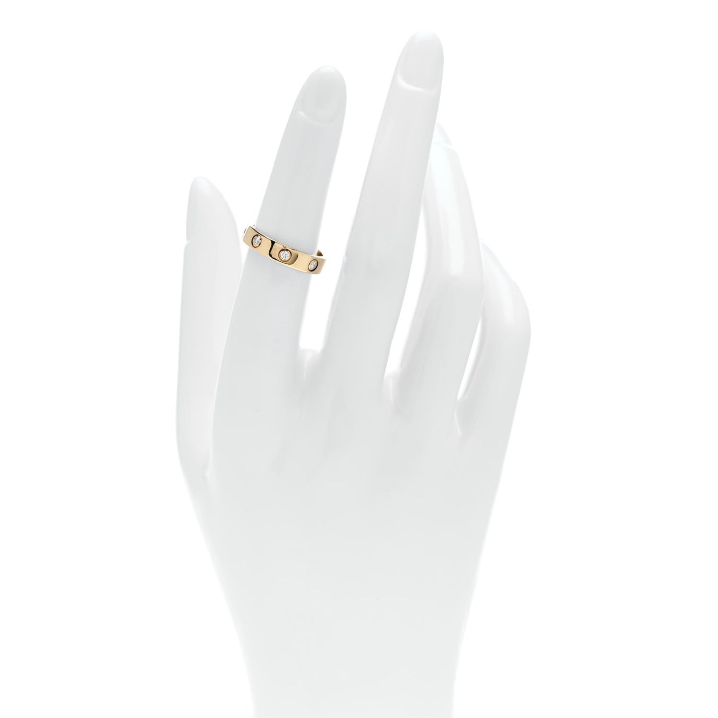 18K Yellow Gold 8 Diamond 4mm LOVE Wedding Band Ring 51 5.75