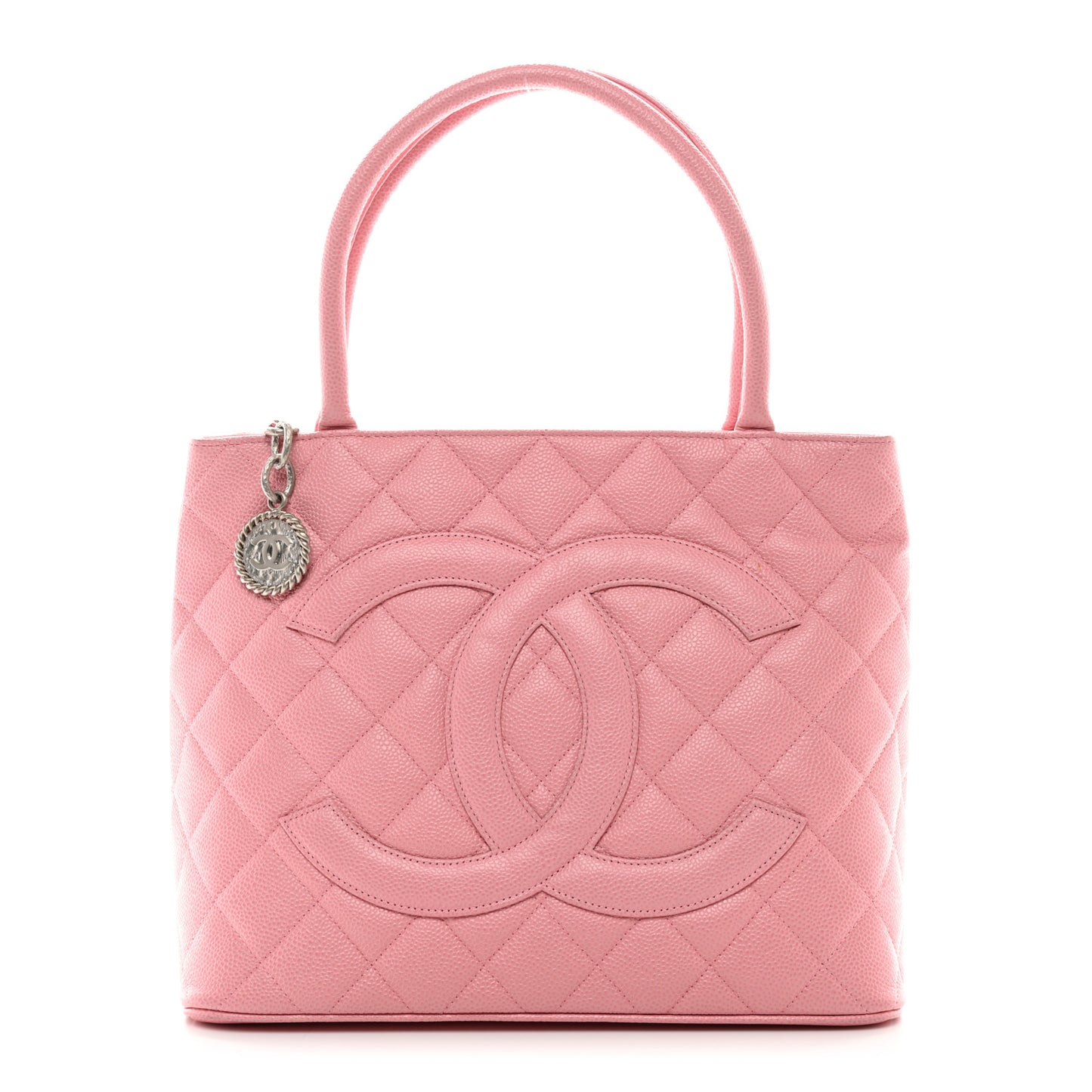 Caviar Quilted Medallion Tote Light Pink