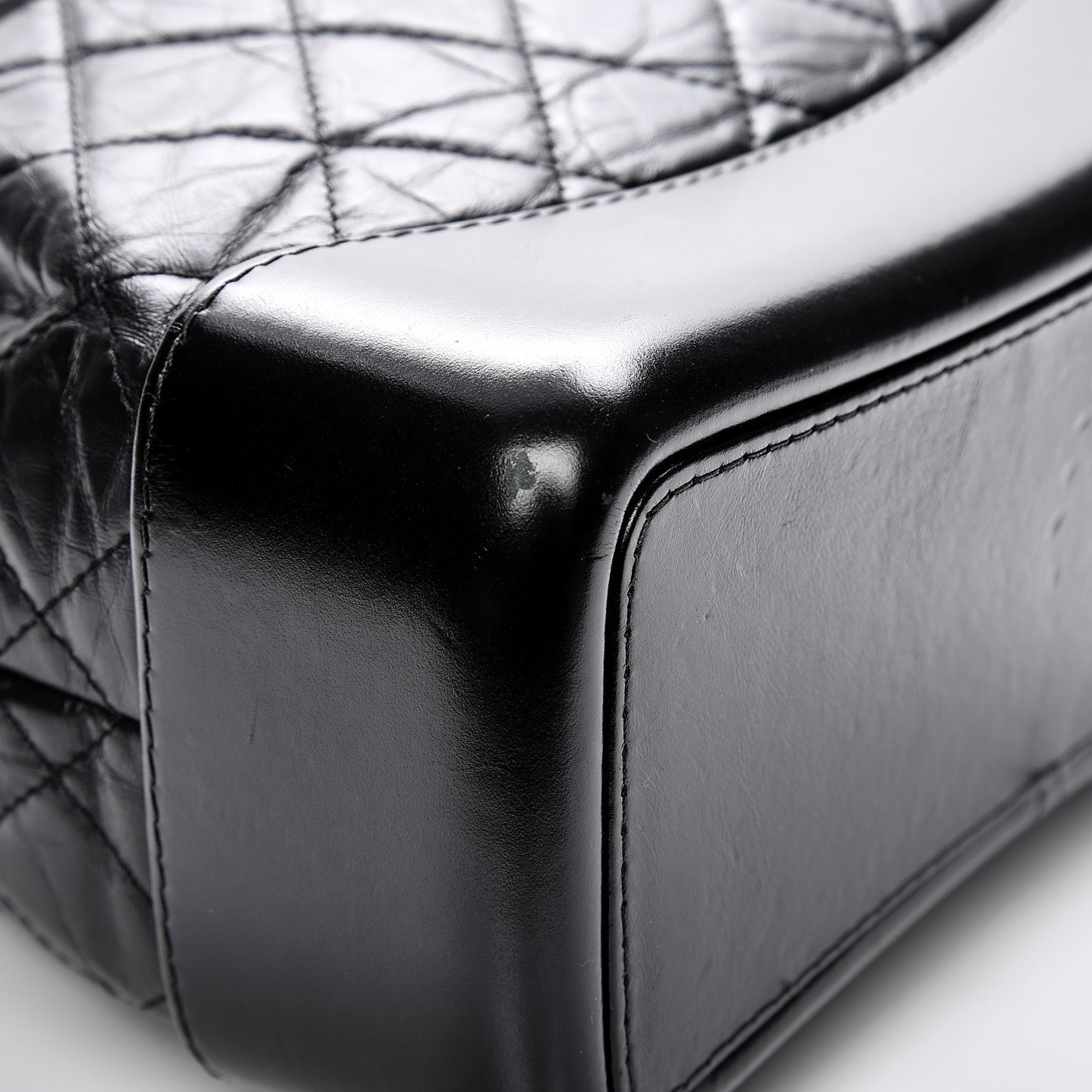 Aged Calfskin Quilted Gabrielle Backpack Black