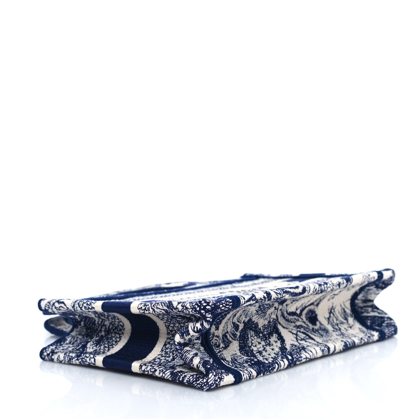 Canvas Embroidered Mini Toile De Jouy Book Tote Blue