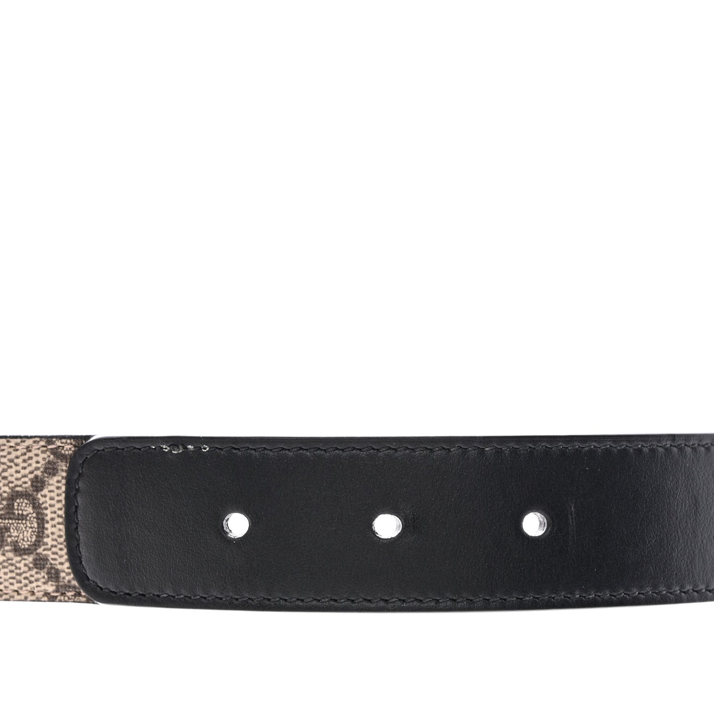 GG Supreme Monogram Matte Plutone Calfskin Double G 30mm Belt 75 30 Beige Ebony Black