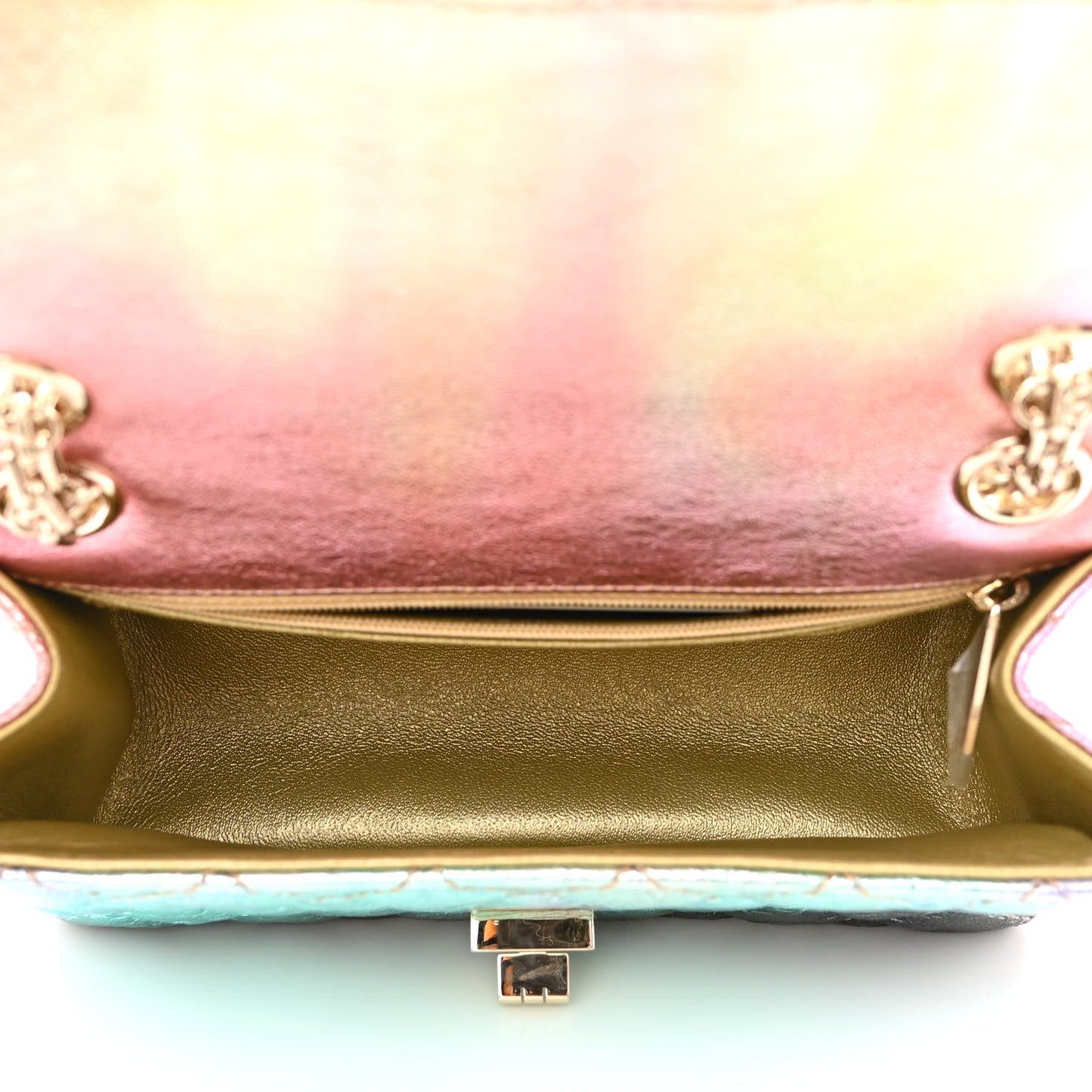 Metallic Goatskin Quilted Mini 2.55 Reissue Flap Multicolor