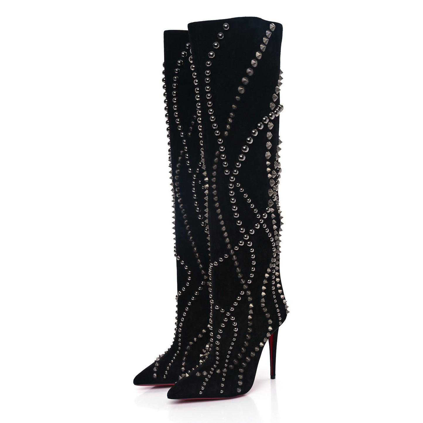 Suede Spiked Astrilarge Botta Pika Knee Boots 39 Black