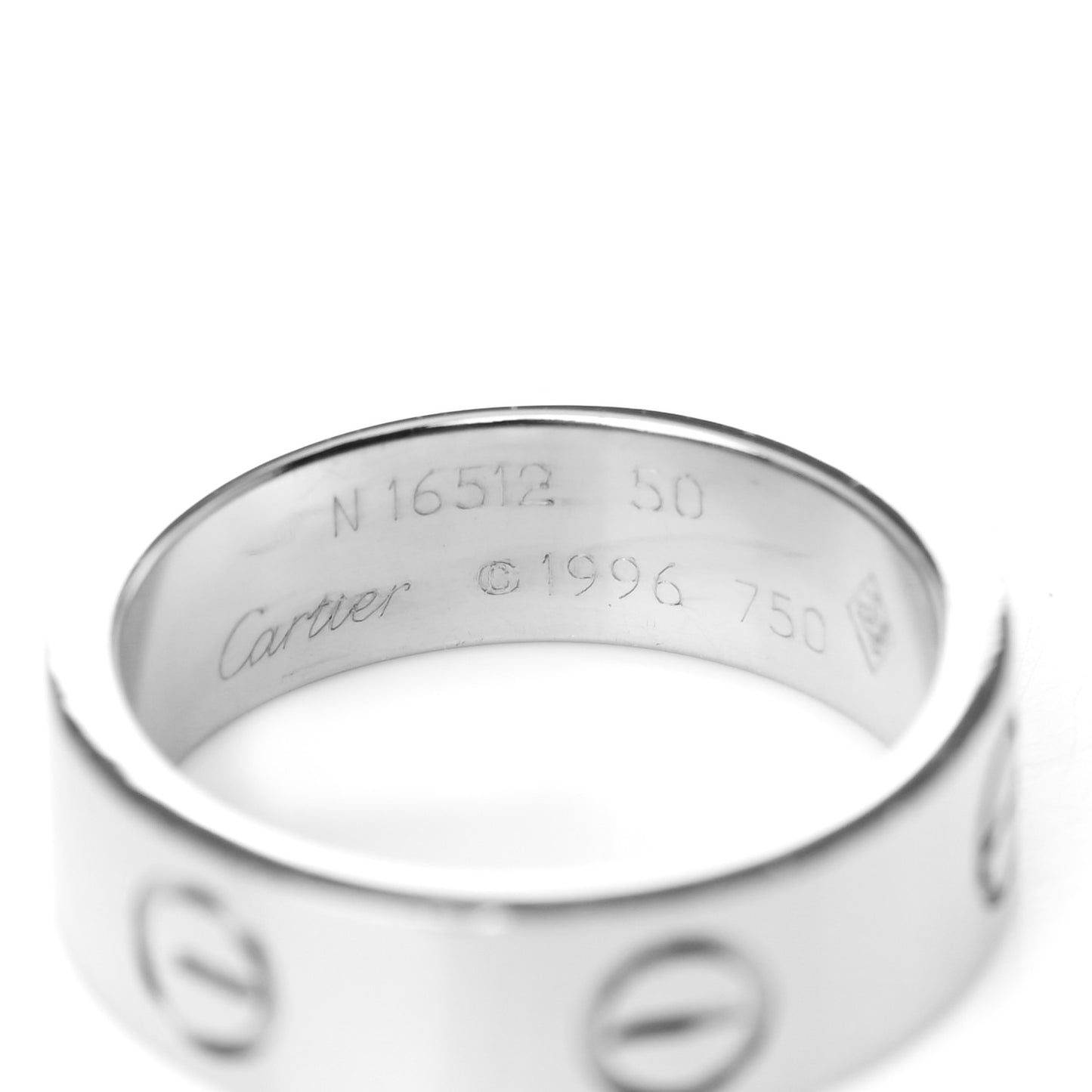18K White Gold 5.5mm LOVE Ring 50 5.25