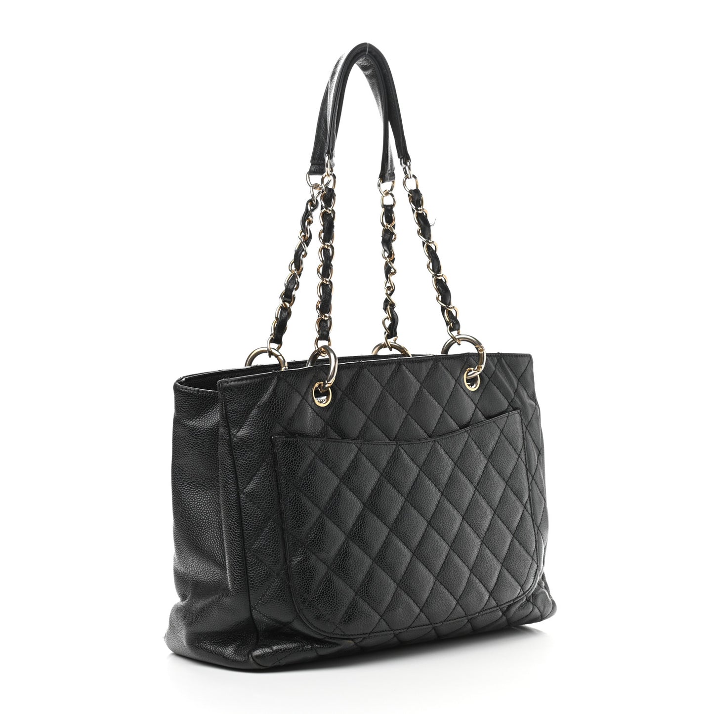 Caviar Quilted Grand Shopping Tote GST Black