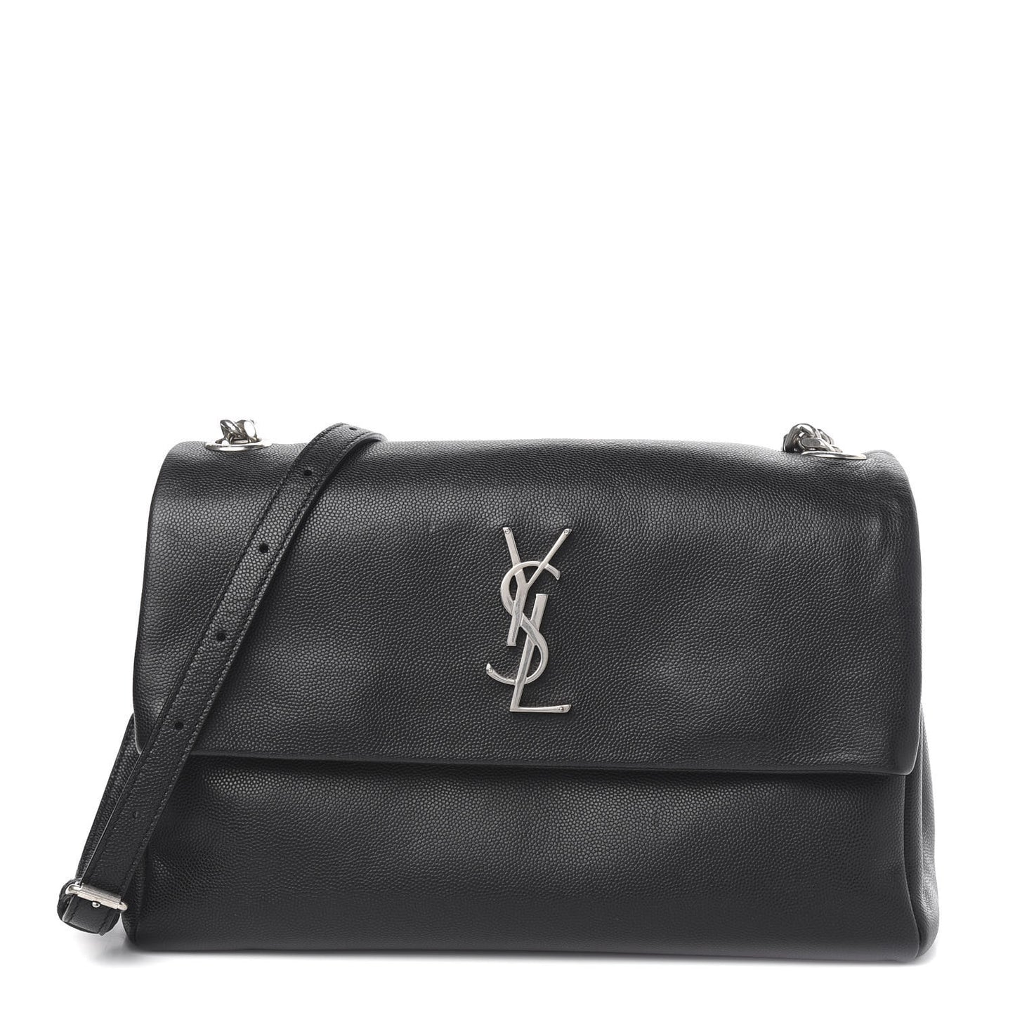 Grain De Poudre Medium West Hollywood Monogram Fold-Over Black