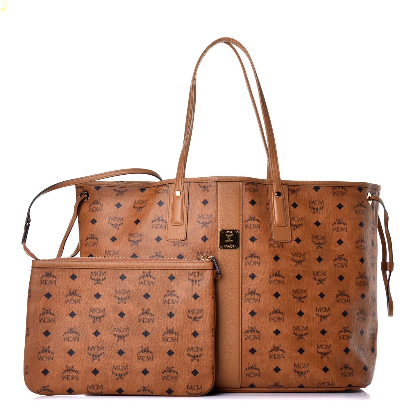 Visetos Large Liz Reversible Shopper Tote Cognac