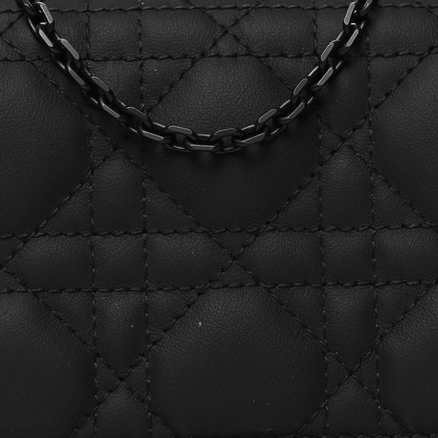 Ultra Matte Calfskin Cannage Nano Lady Dior Pouch Black