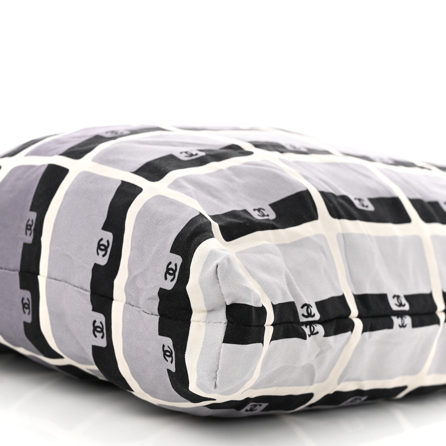 Chanel Jersey Fabric Quilted Foldable Tote With Chain Black Multicolor 14 of 19