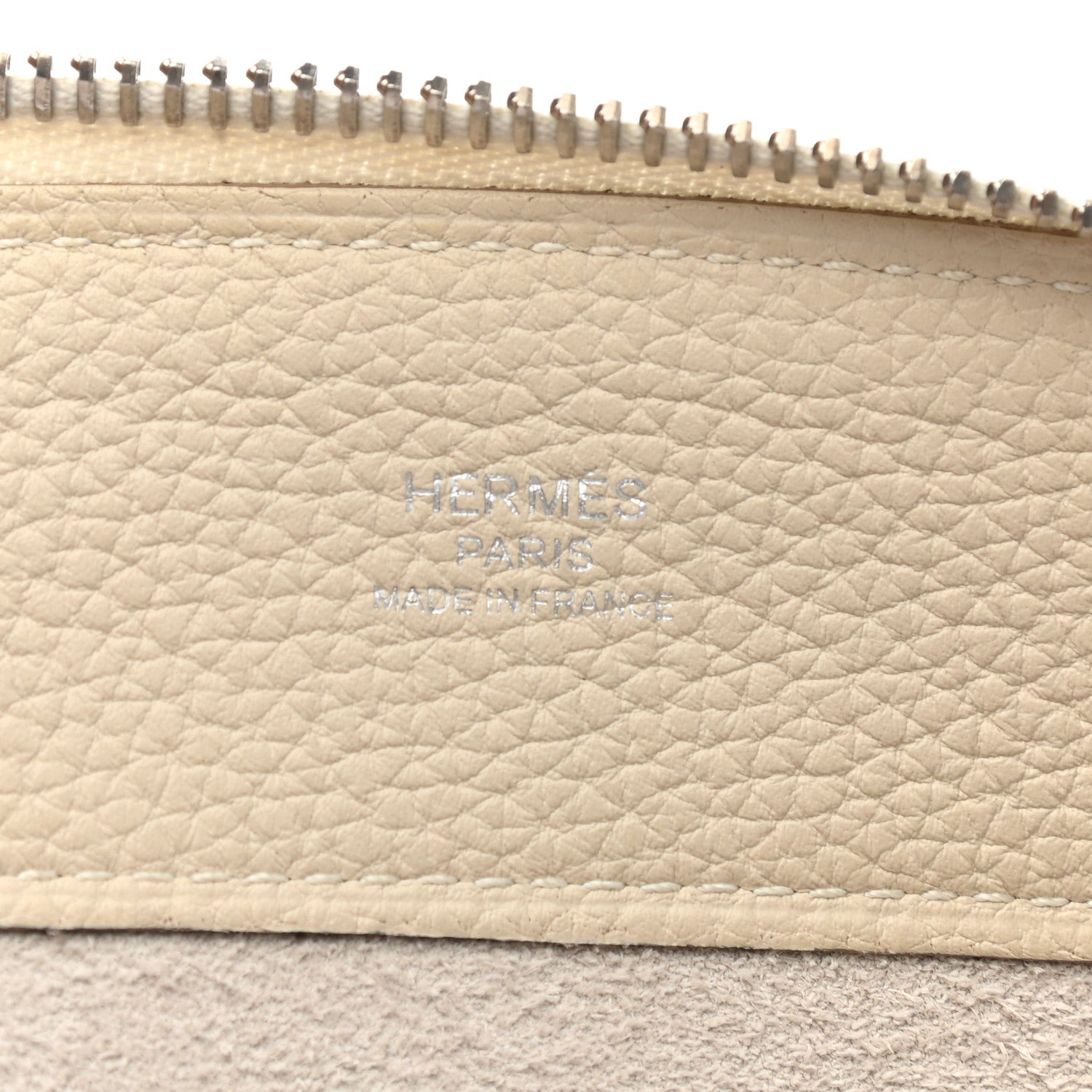 Hermes Togo Medium Bazar Pouch Craie 6 of 9