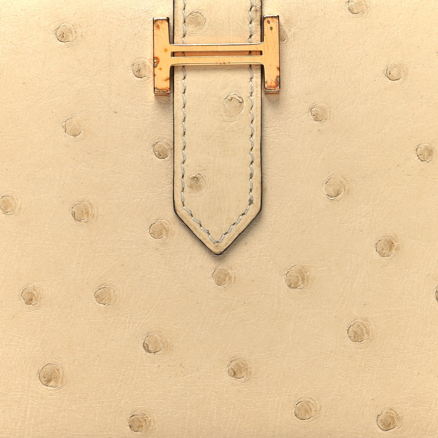 Hermes Ostrich Bearn Compact Wallet Trench 9 of 13
