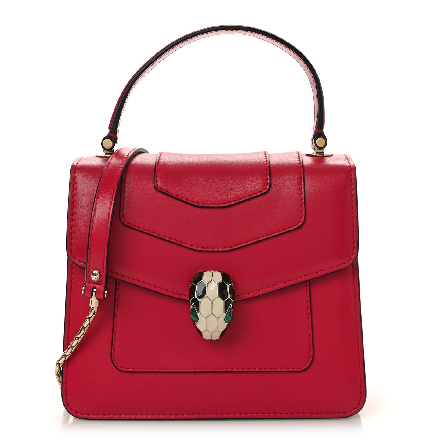 Calfskin Serpenti Forever Top Handle Pink