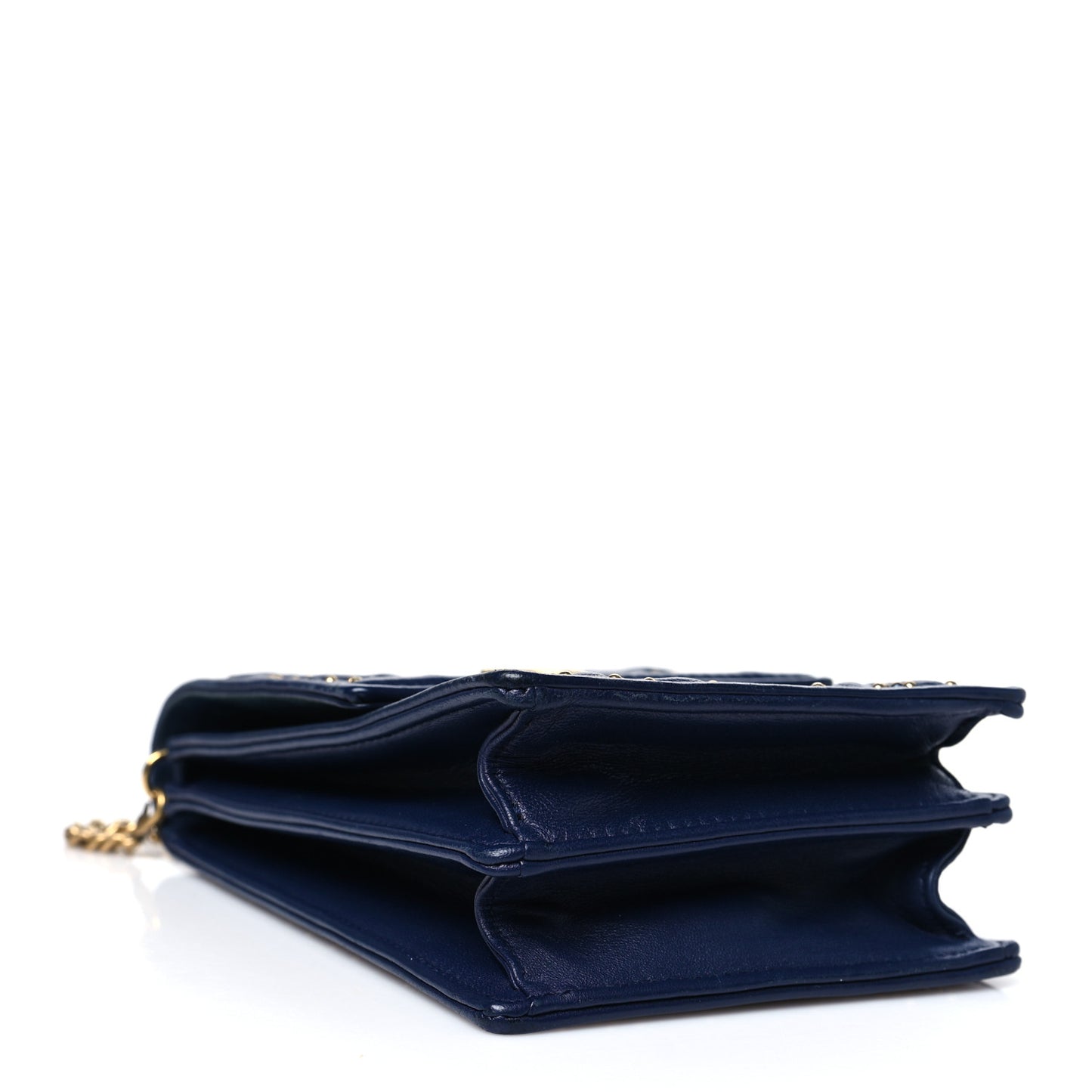 Lambskin Studded Vertical Diorama Indigo