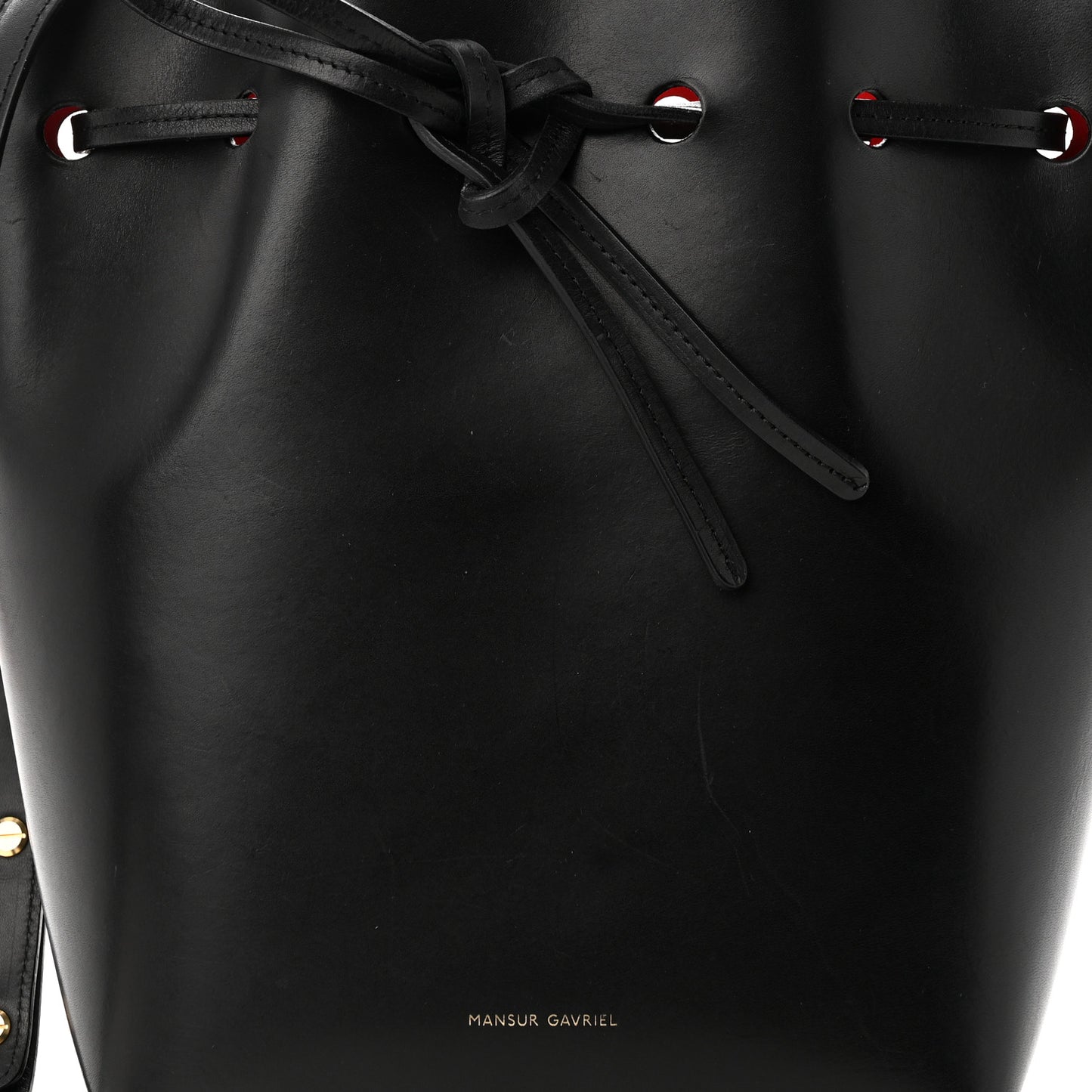 Calfskin Mini Bucket Bag Black Flamma